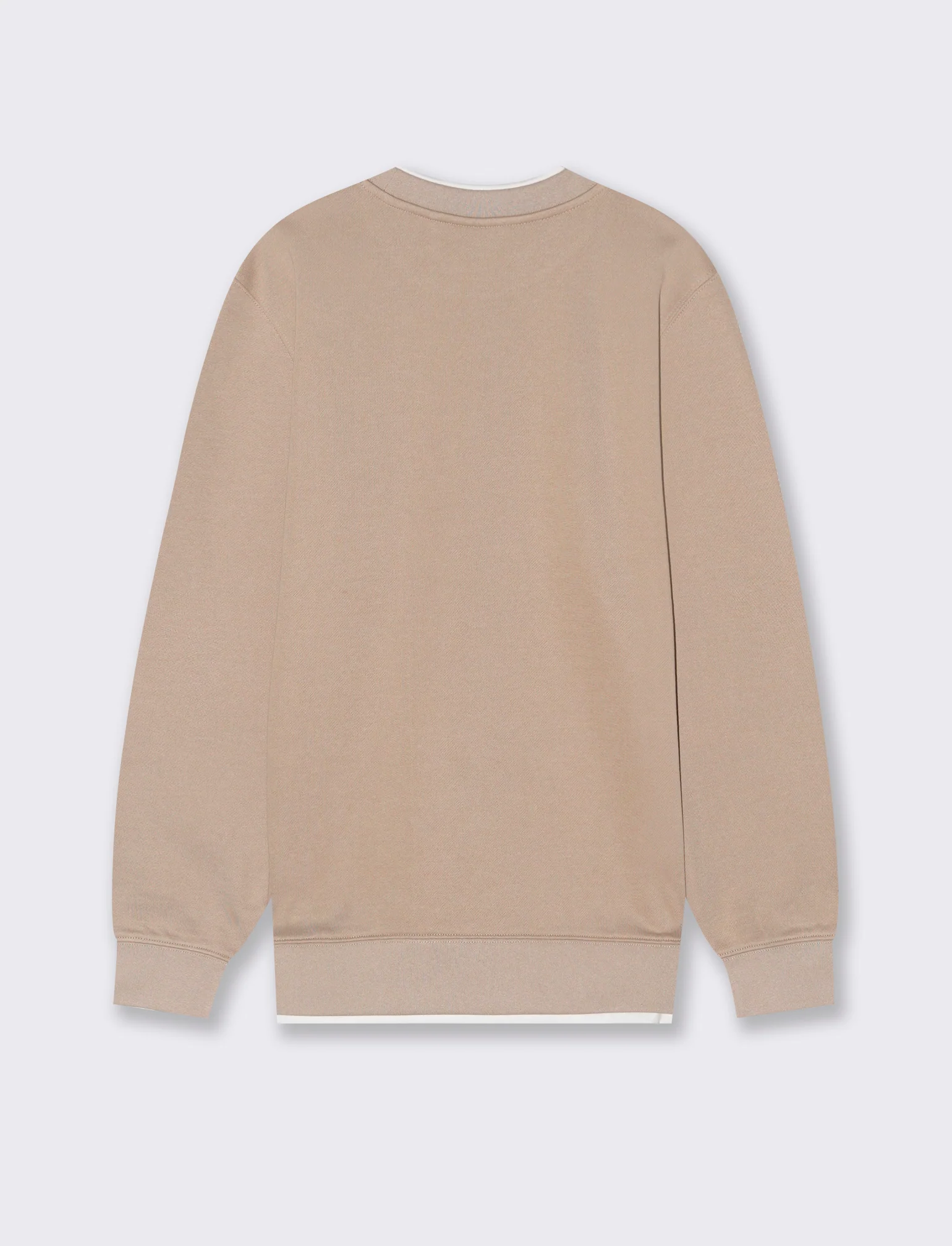 FELPA GIROCOLLO CON CONTRASTI - Beige - Image 2
