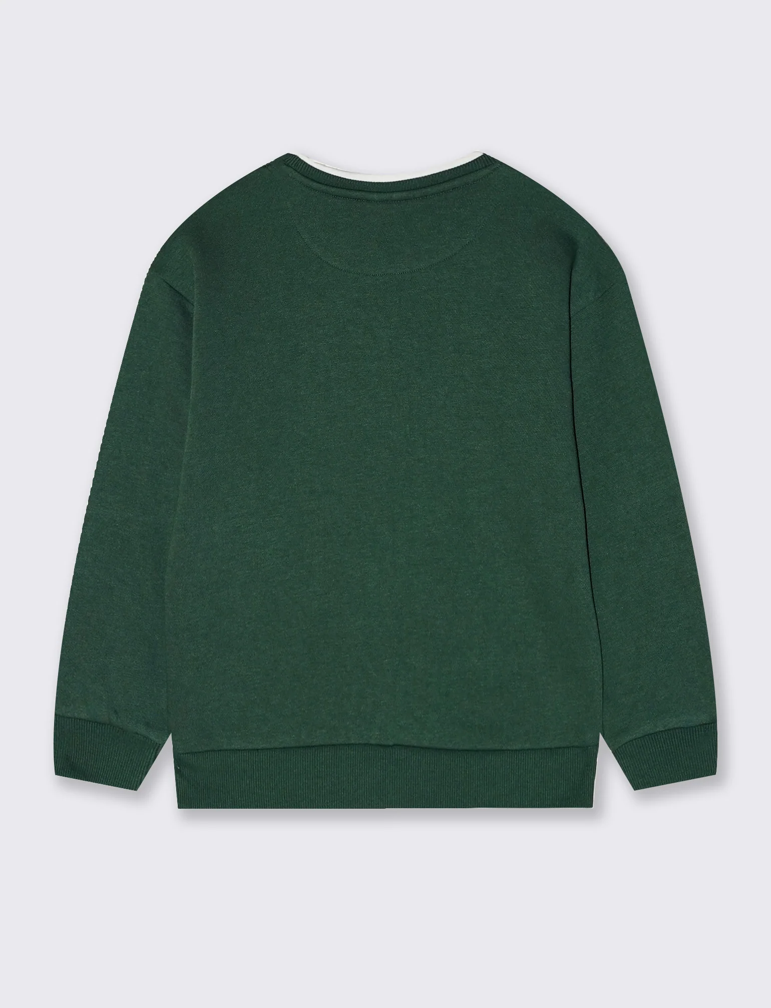 Felpa girocollo con ricamo e comfort - Verde abete - Image 2