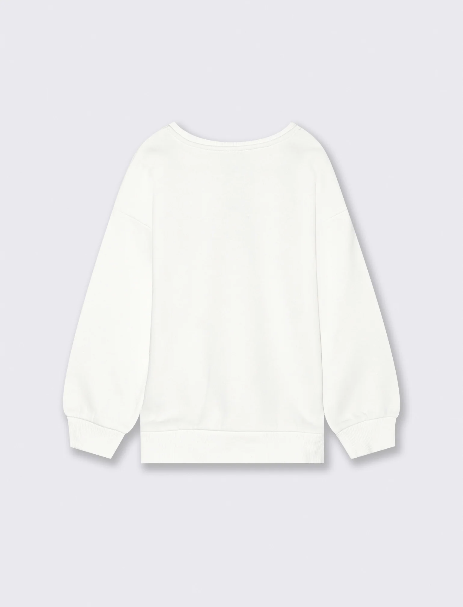 Felpa girocollo in cotone. - Bianco latte - Image 2