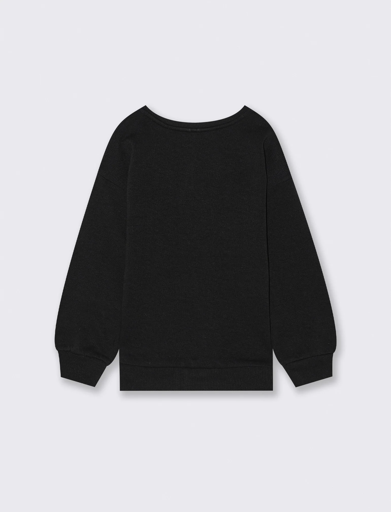 Felpa girocollo in cotone. - Nero - Image 2