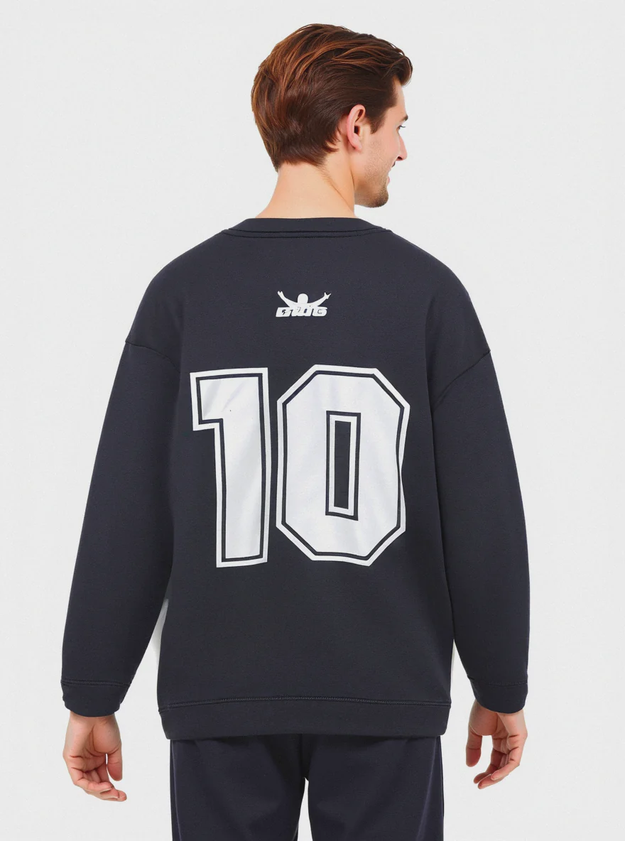 Felpa girocollo in misto cotone garzato relaxed fit. - Avion