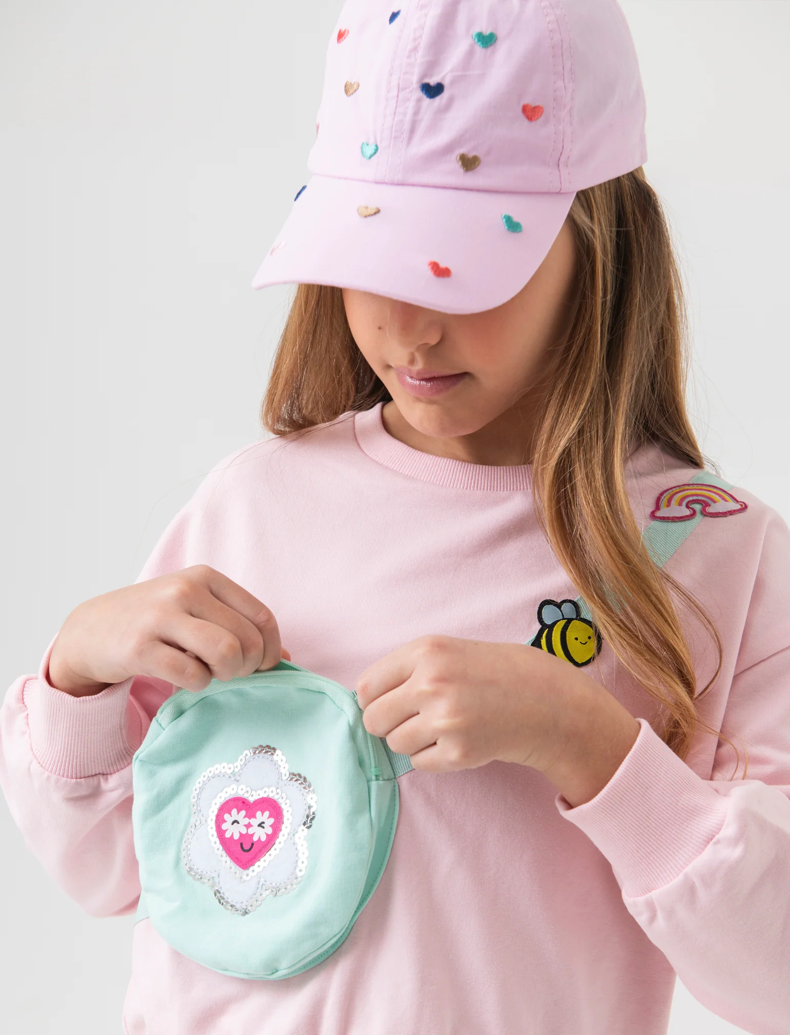 Felpa girocollo loose fit da bambina - Rosa - Image 2