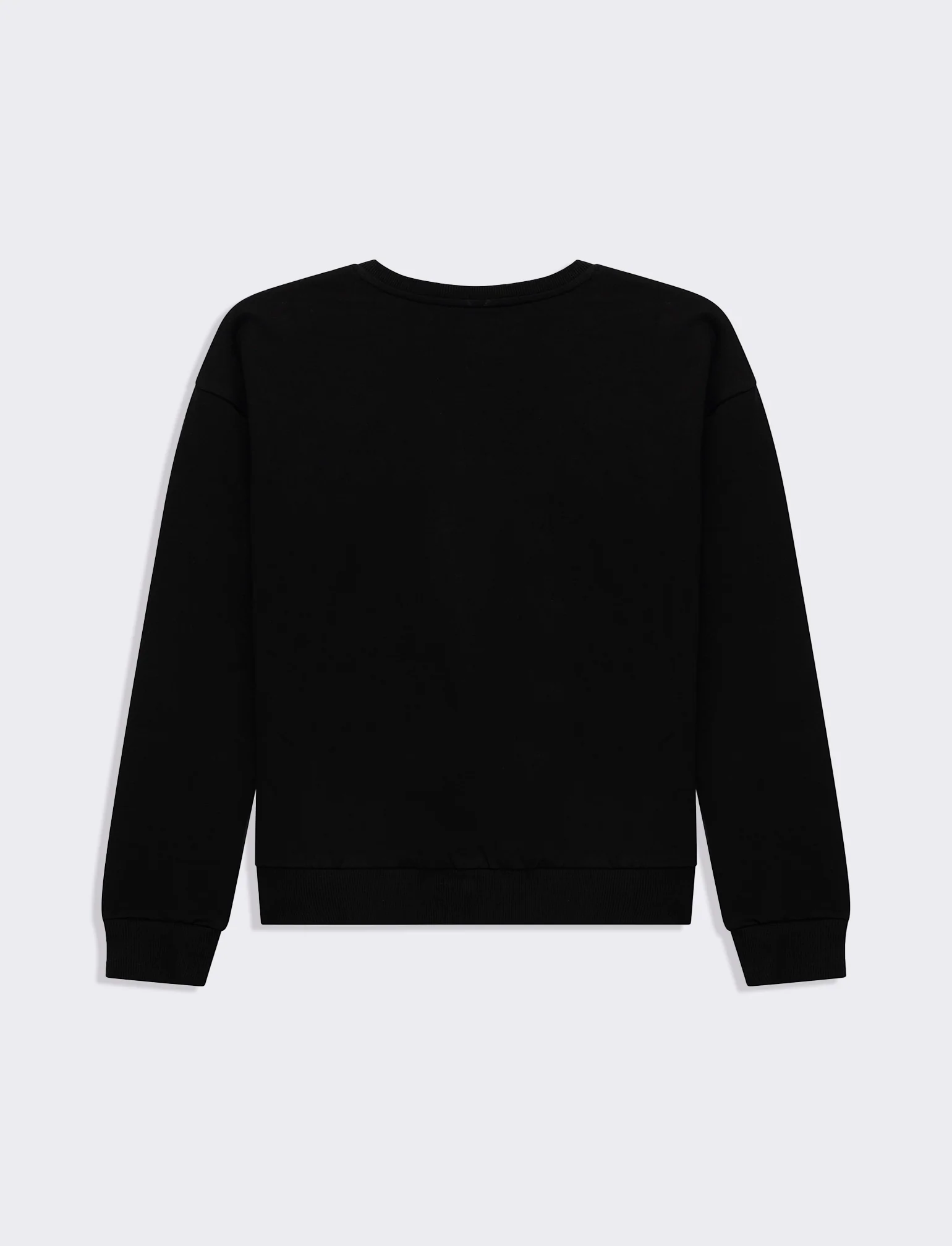 Felpa girocollo manica lunga con applicazioni da donna - Nero - Image 2