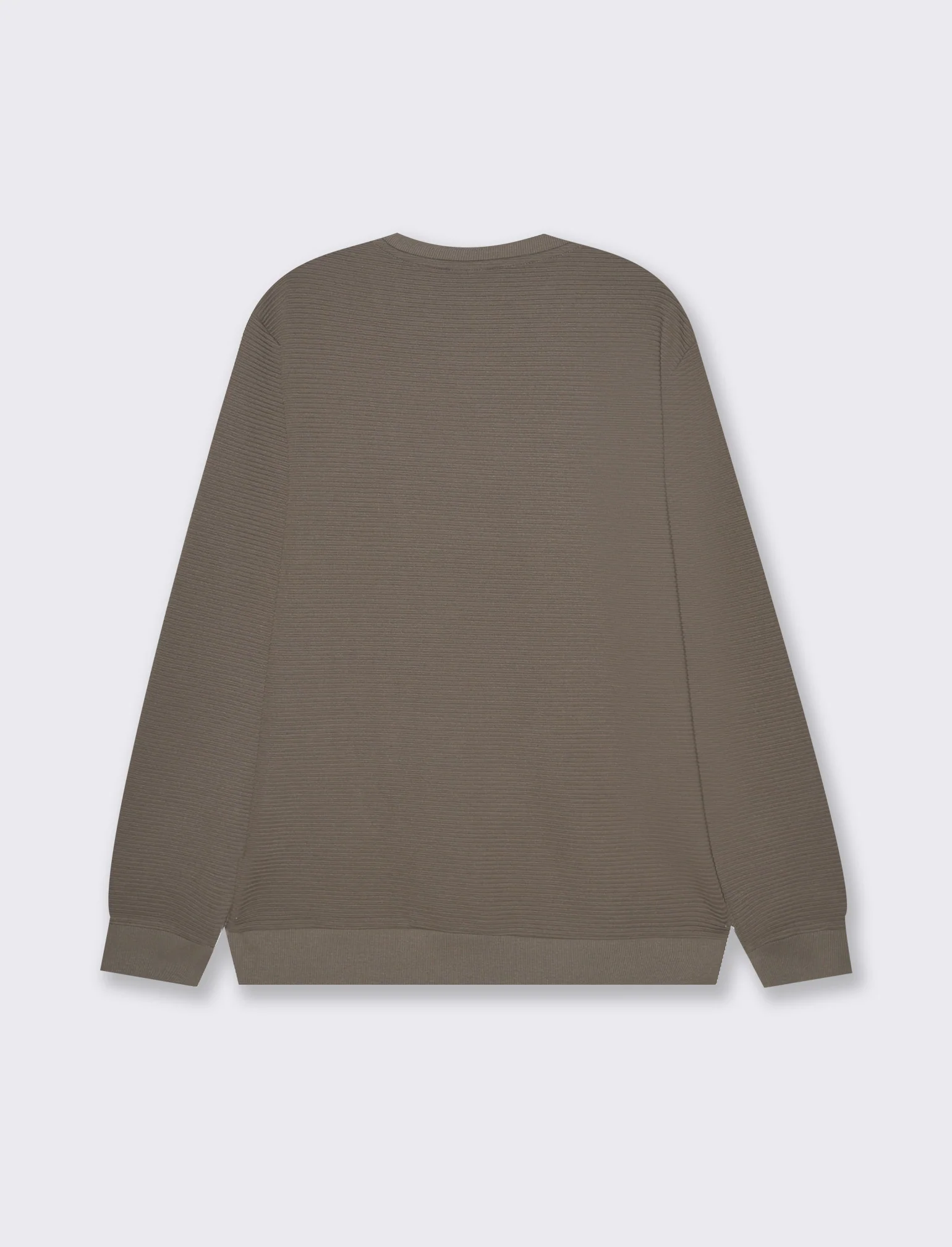 Felpa girocollo struttura ottoman da uomo - Grigio fango - Image 2