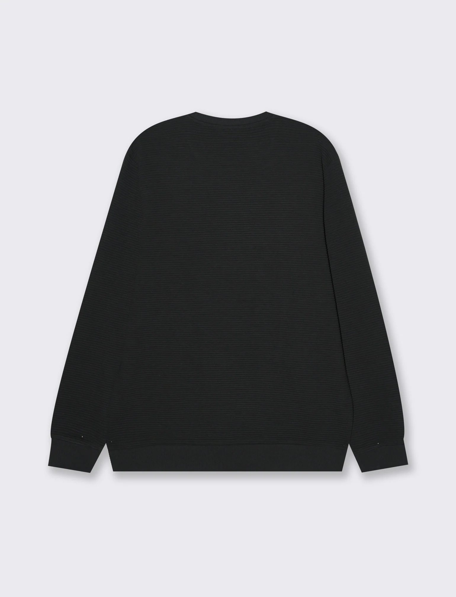 Felpa girocollo struttura ottoman da uomo - Nero - Image 2