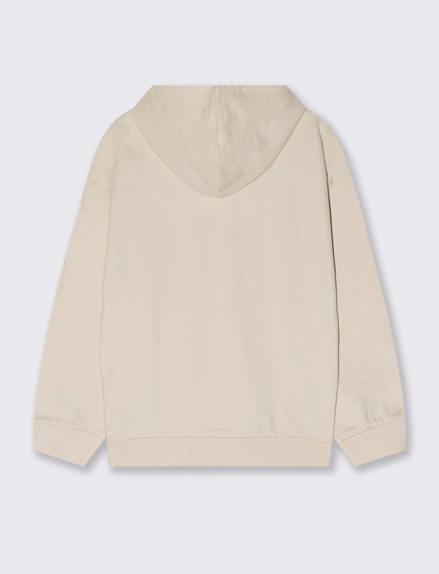 Felpa in cotone con cappuccio e stampa - Beige - Image 2