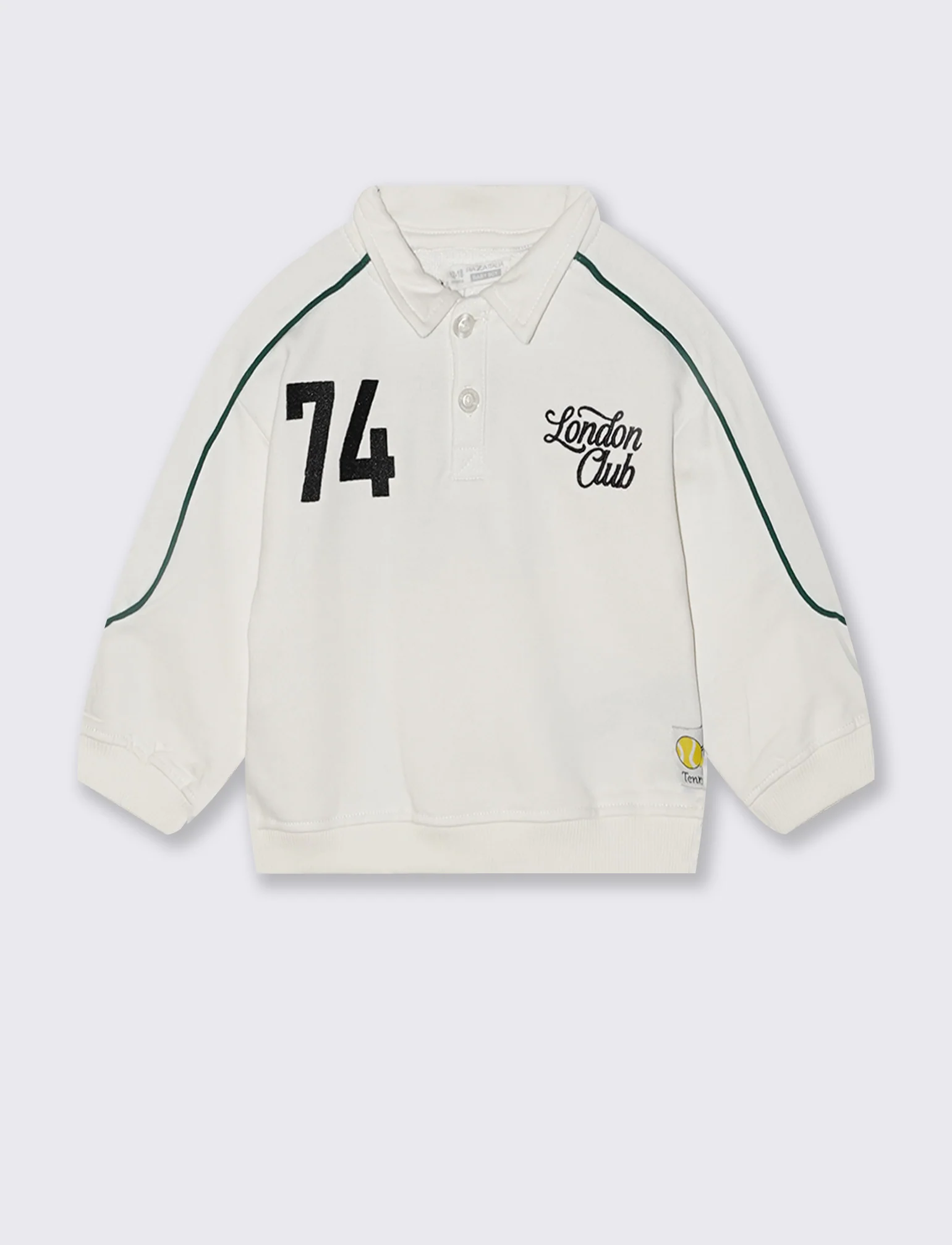 Felpa in cotone con ricami cool - Bianco latte