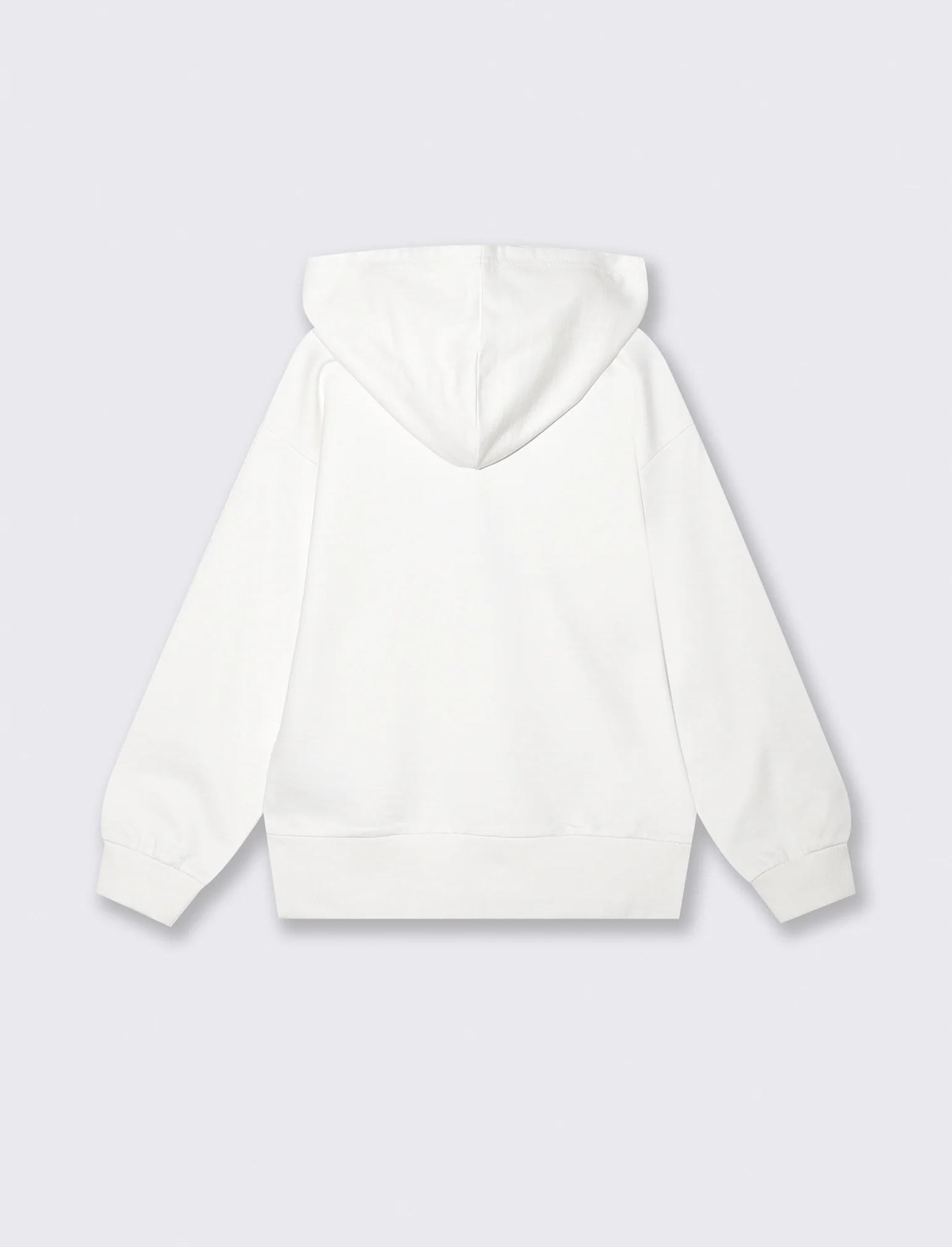 Felpa in cotone con ricamo frontale - Bianco latte - Image 2