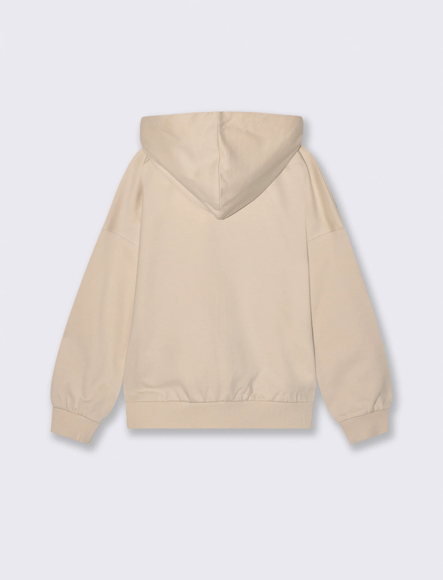 Felpa in french terry con zip e cappuccio - Beige - Image 2