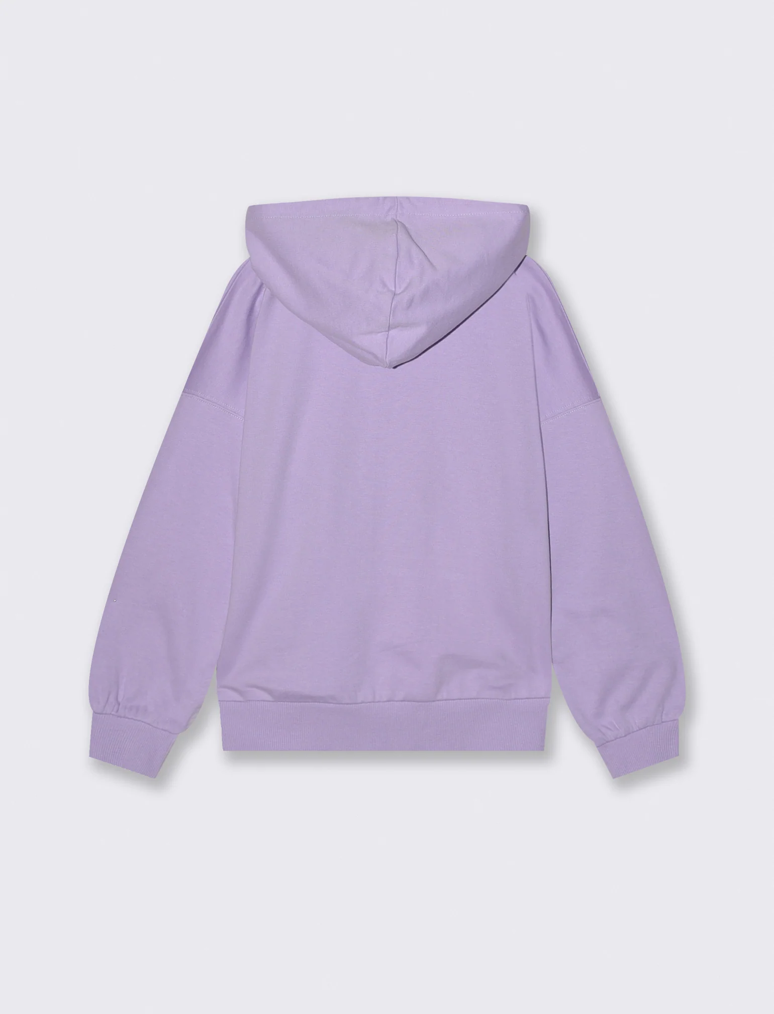 Felpa in french terry con zip e cappuccio - Lilla - Image 2
