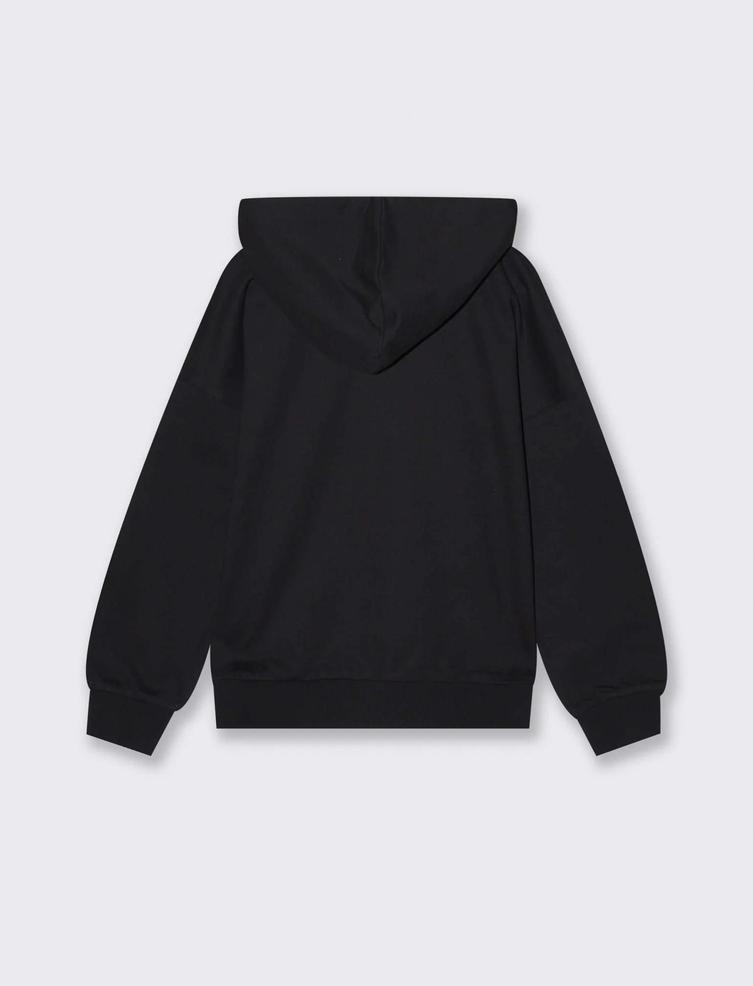 Felpa in french terry con zip e cappuccio - Nero - Image 2