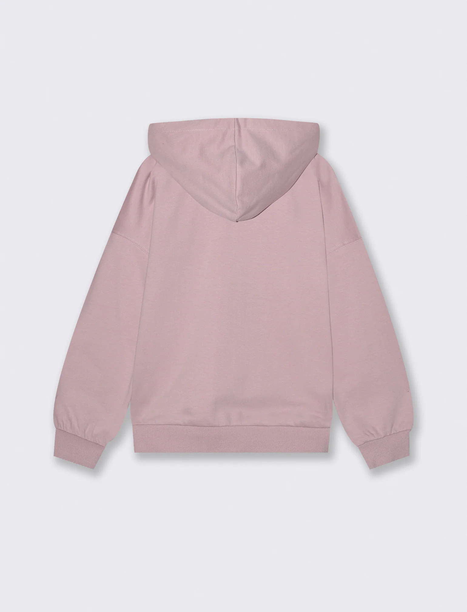 Felpa in french terry con zip e cappuccio - Rosa polvere - Image 2