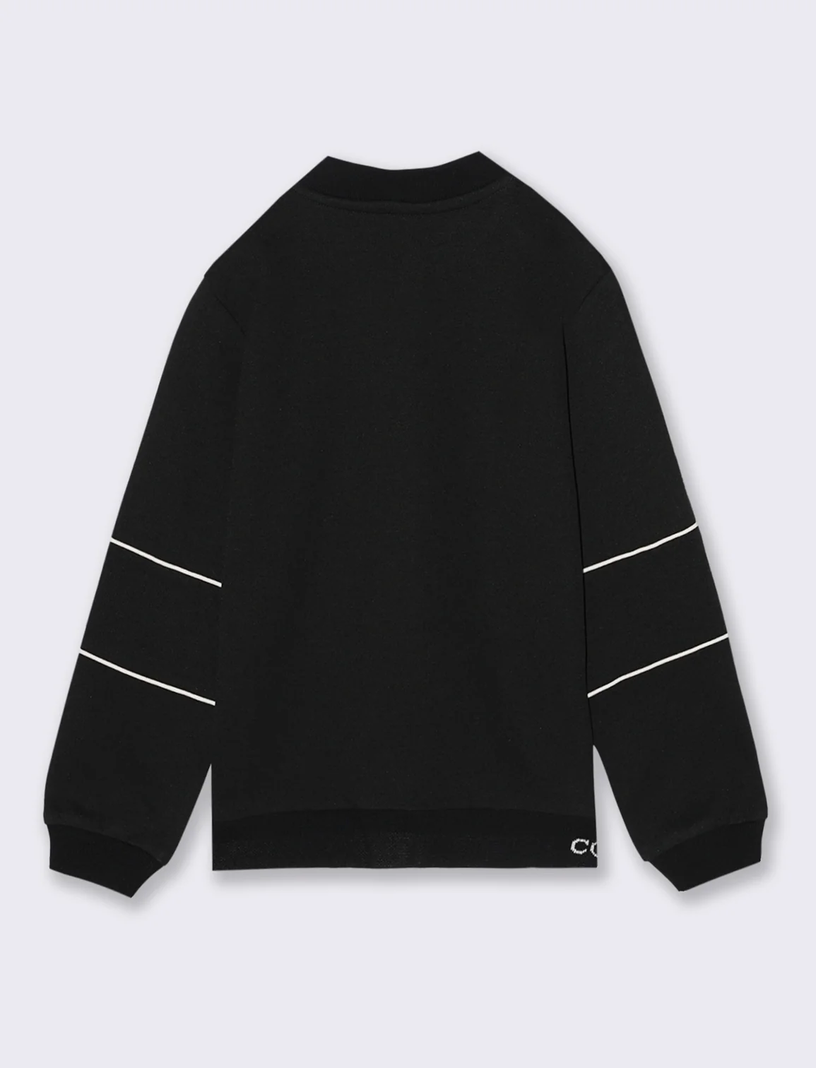 Felpa in maglia con profilini. - Nero - Image 2