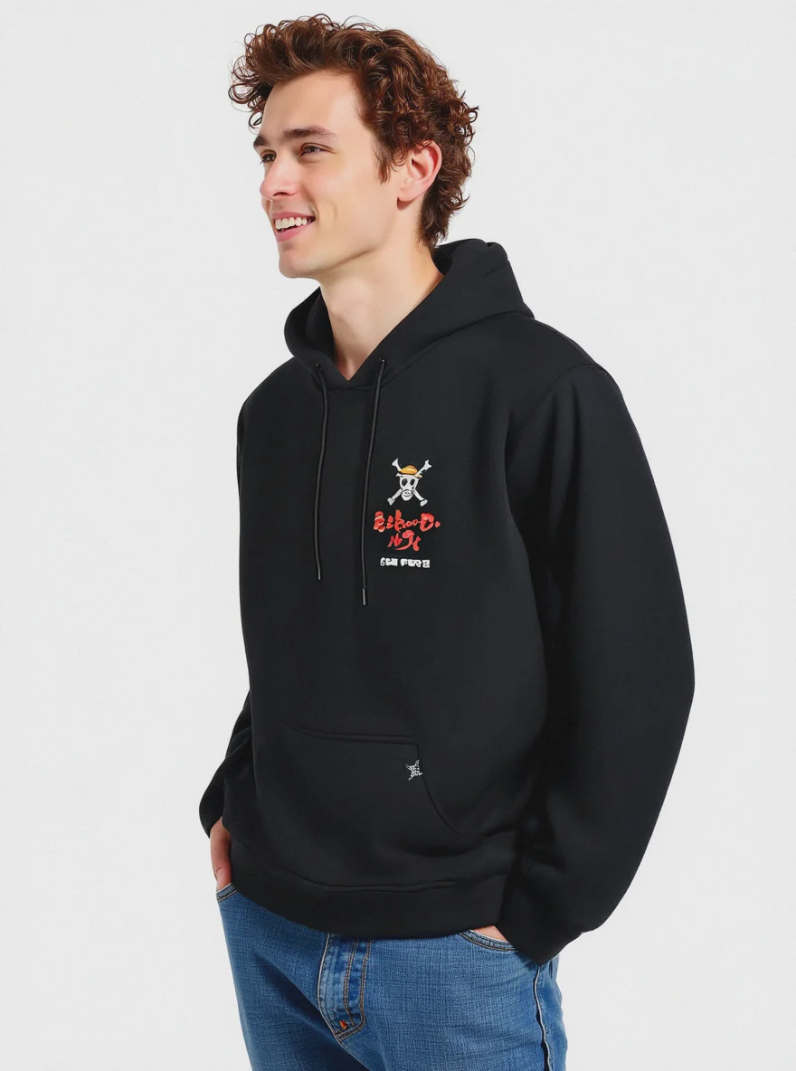 FELPA STAMPA ONE PIECE - Nero
