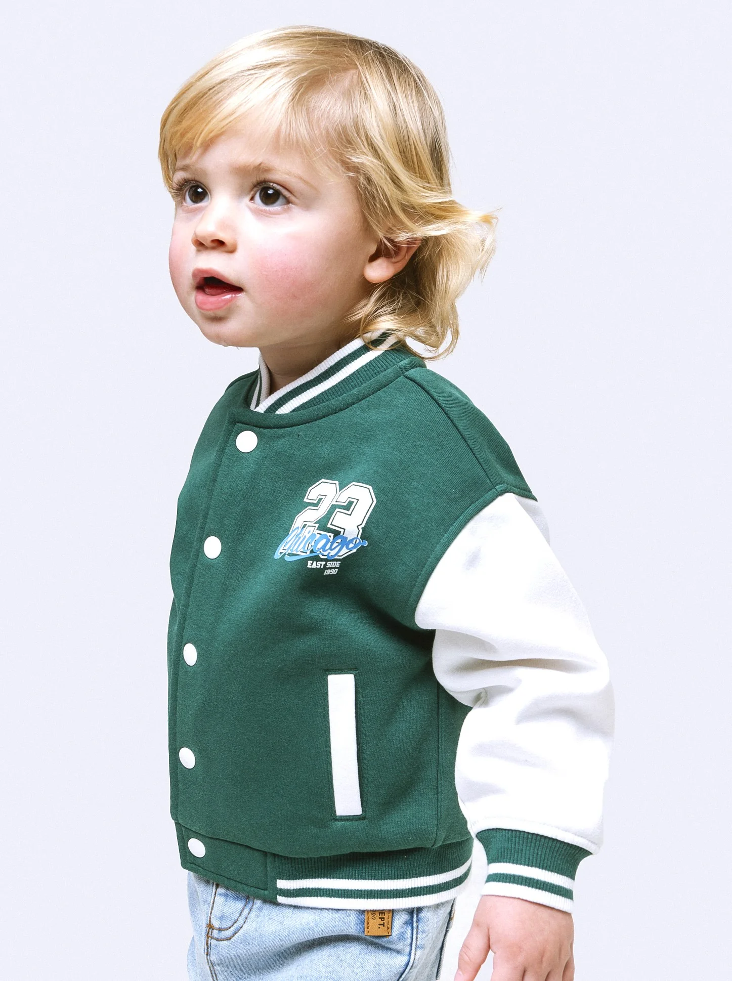 Felpa stile college da neonato - Verde