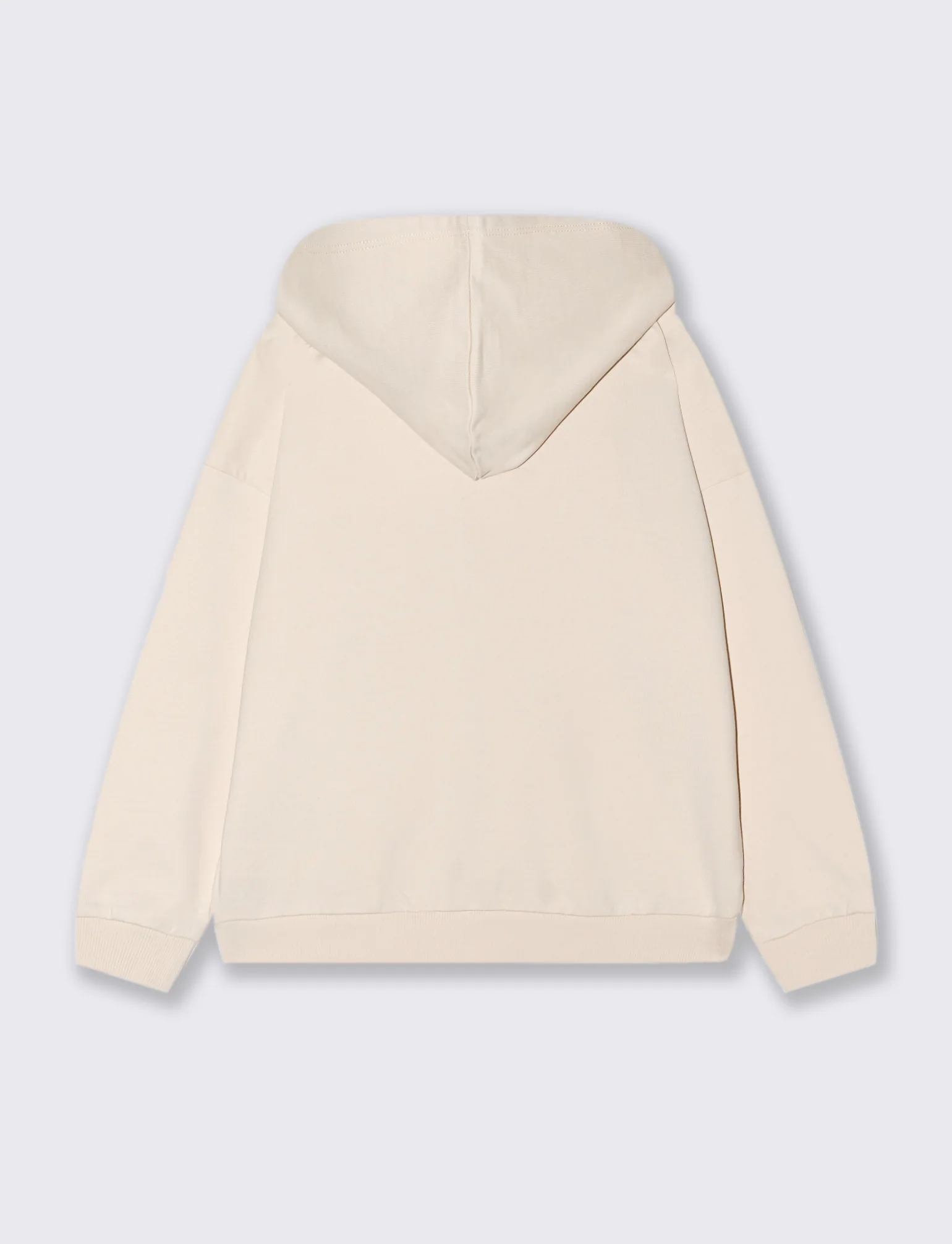 Felpa zippata con cappuccio - Beige - Image 3