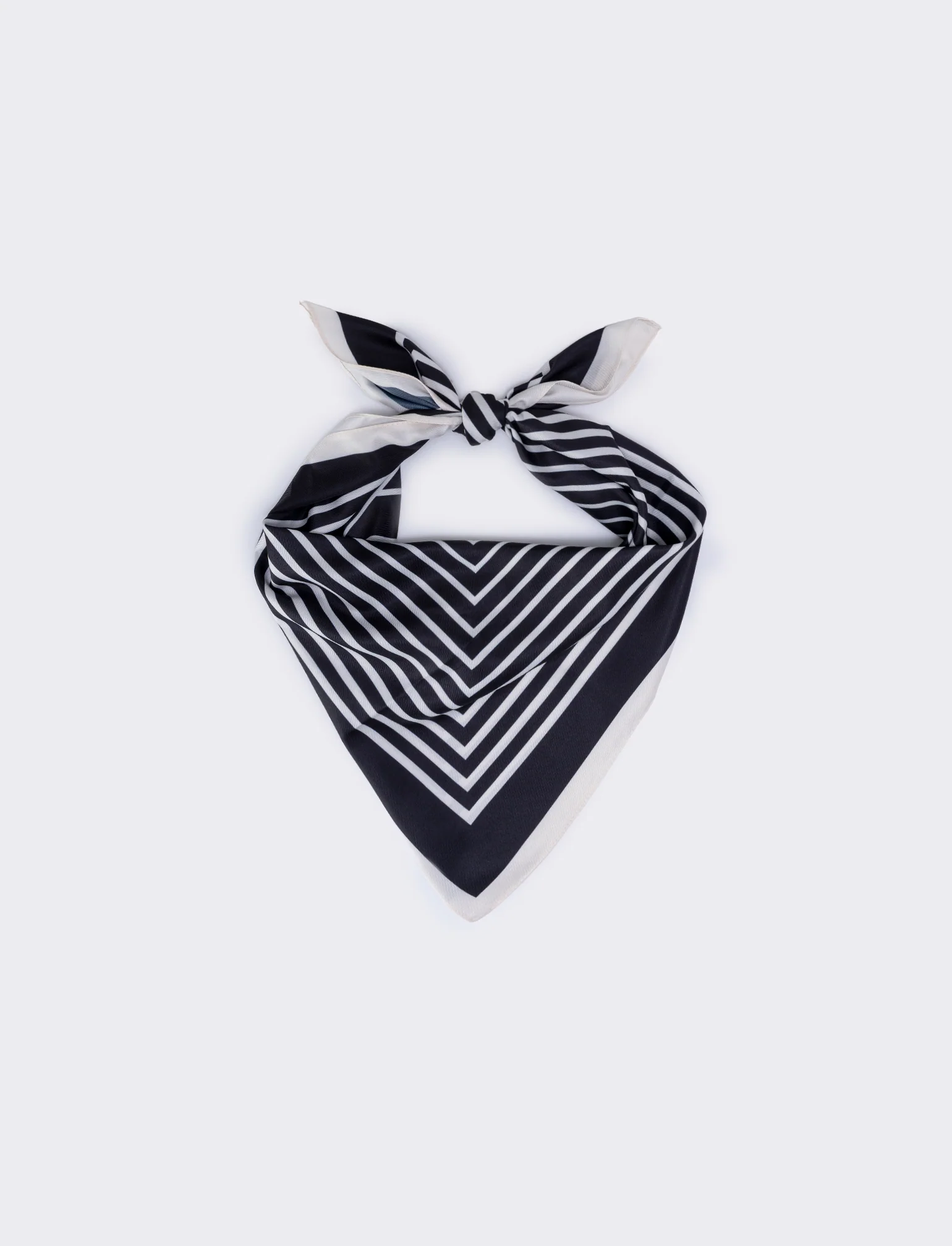 Foulard 70x70 con stampe geometriche - Nero-bianco