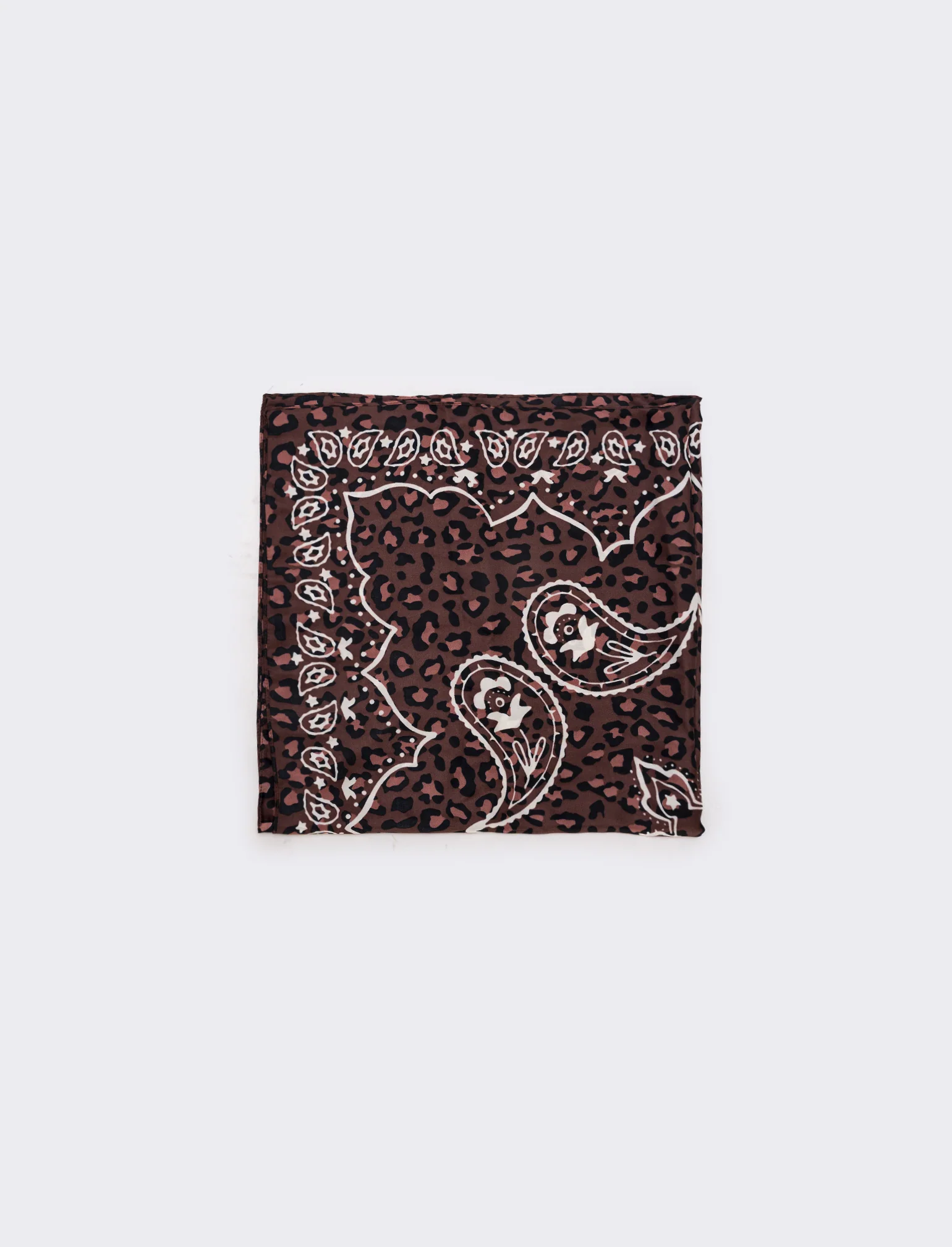 Foulard 70x70 paisley e leopardato - Moro - Image 2
