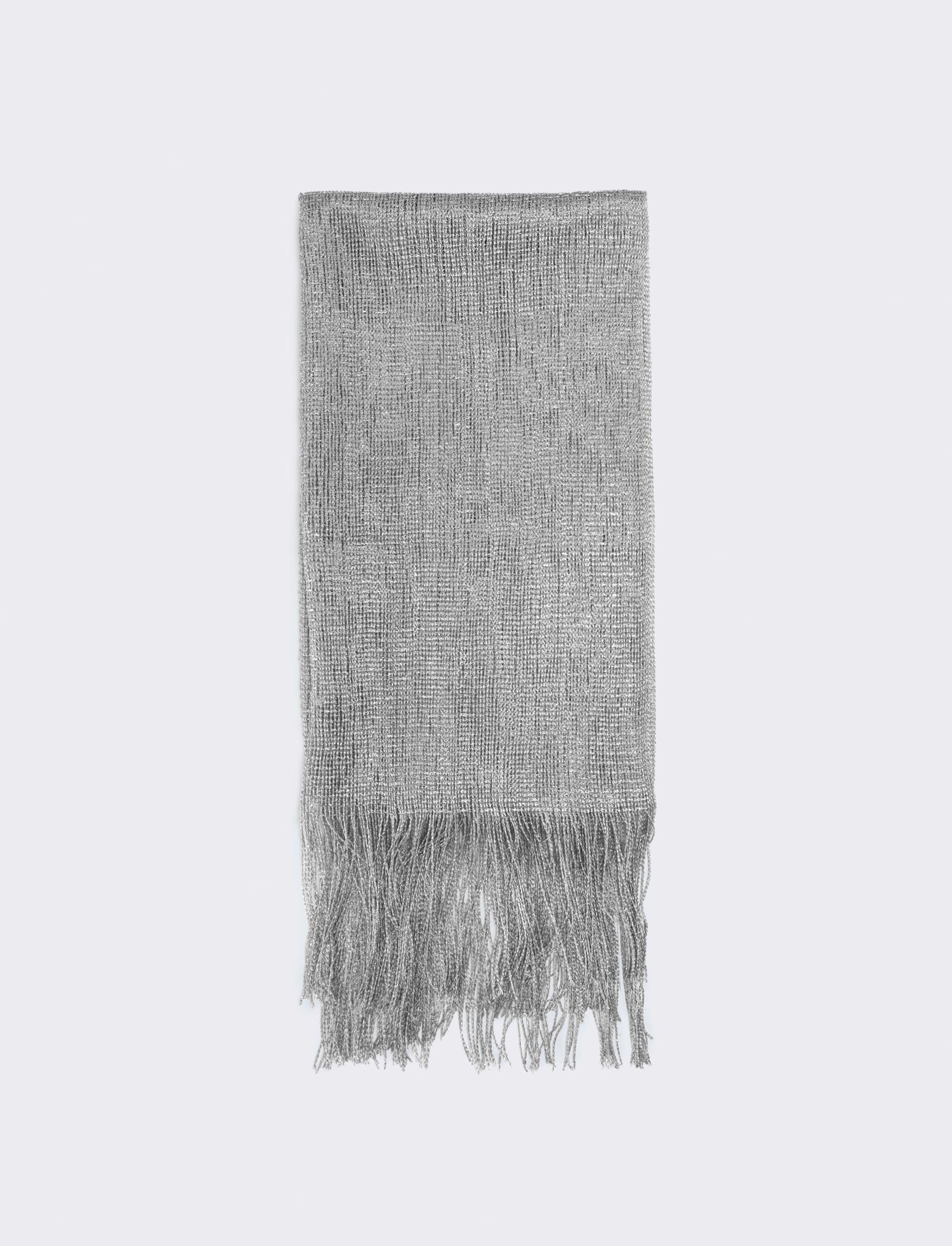 Foulard a rete con lurex per donne - Argento - Image 2