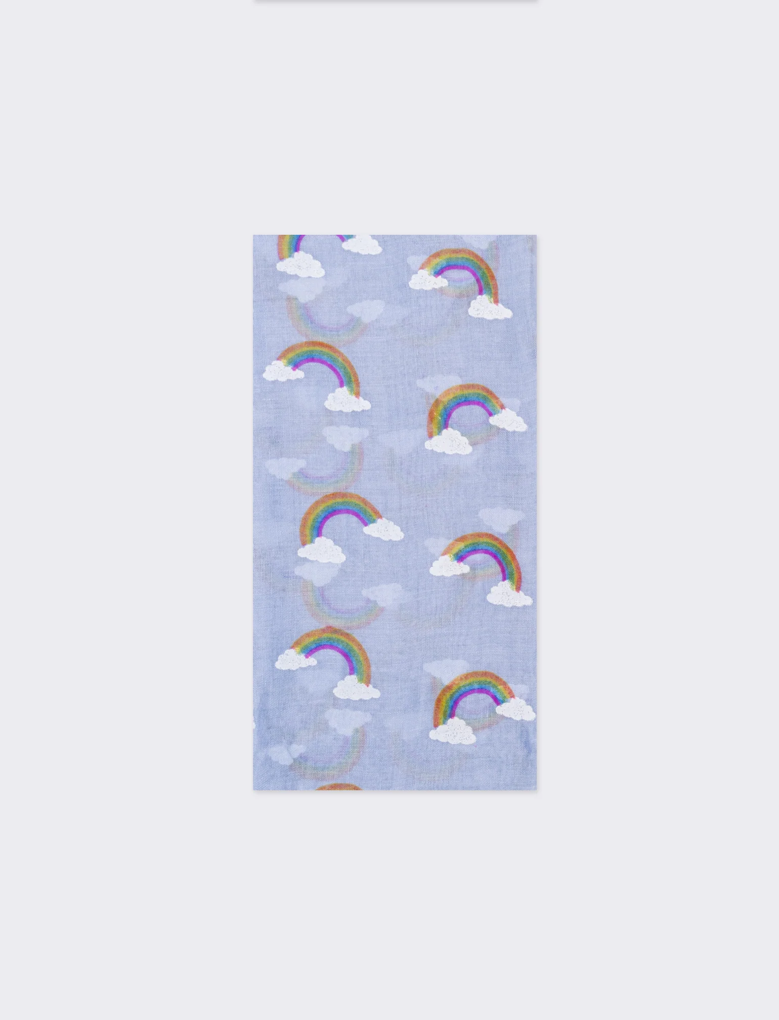 Foulard bambina stampa arcobaleno 50 x 180 cm - Blu - Image 2