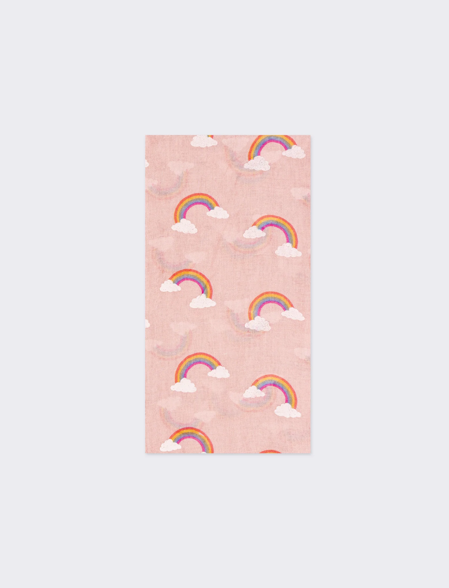 Foulard bambina stampa arcobaleno  50 x 180 cm - Rosa - Image 2