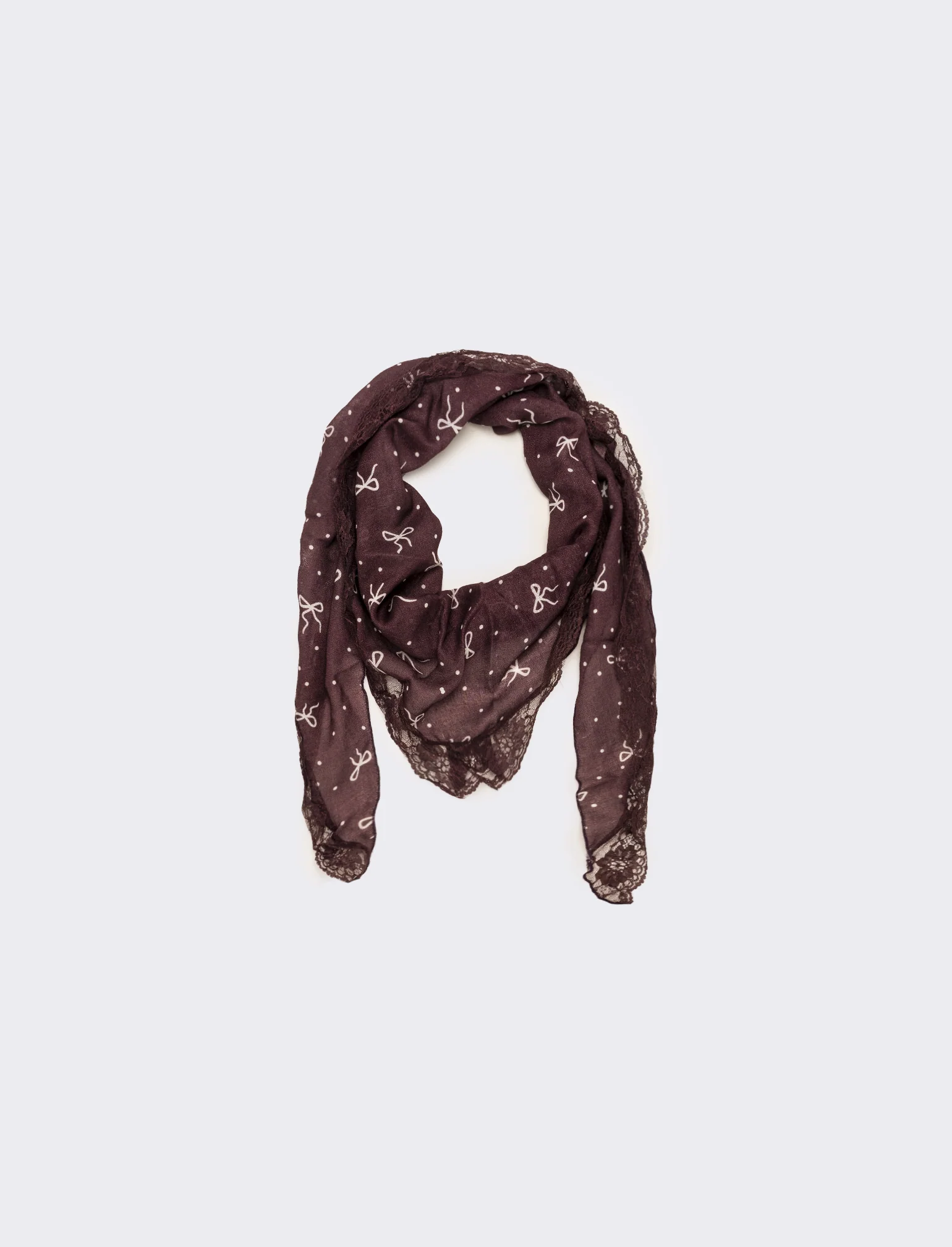 Foulard bambina triangolo con pizzo - Bordeaux