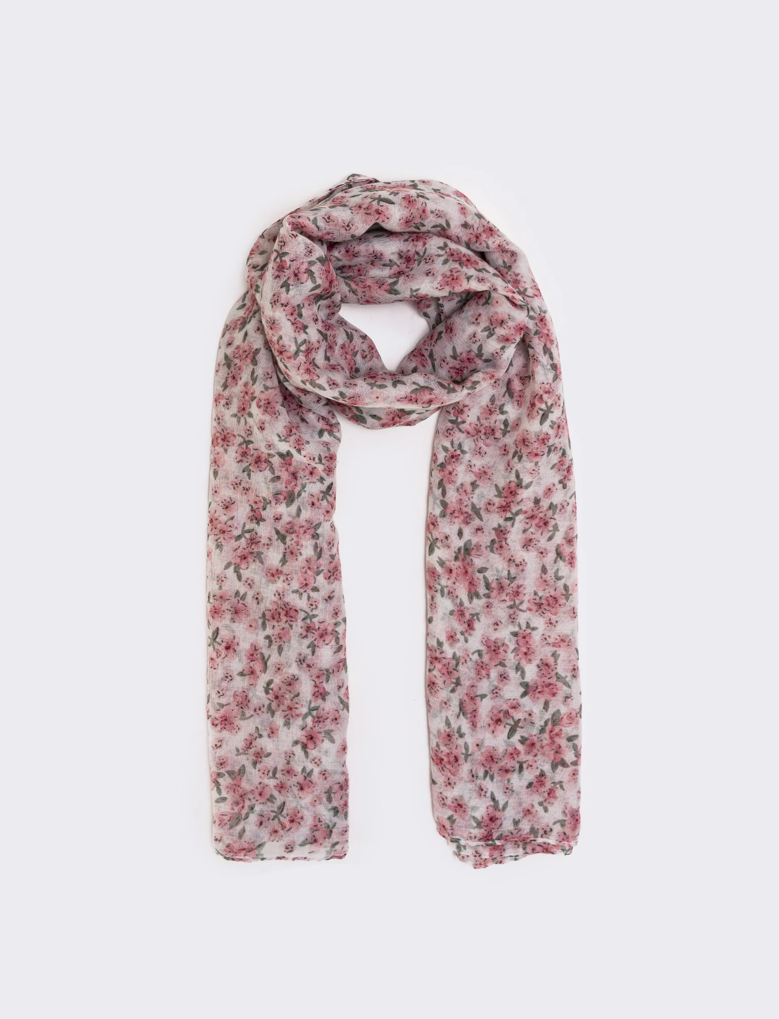 Foulard basic con stampa floreale - Bianco