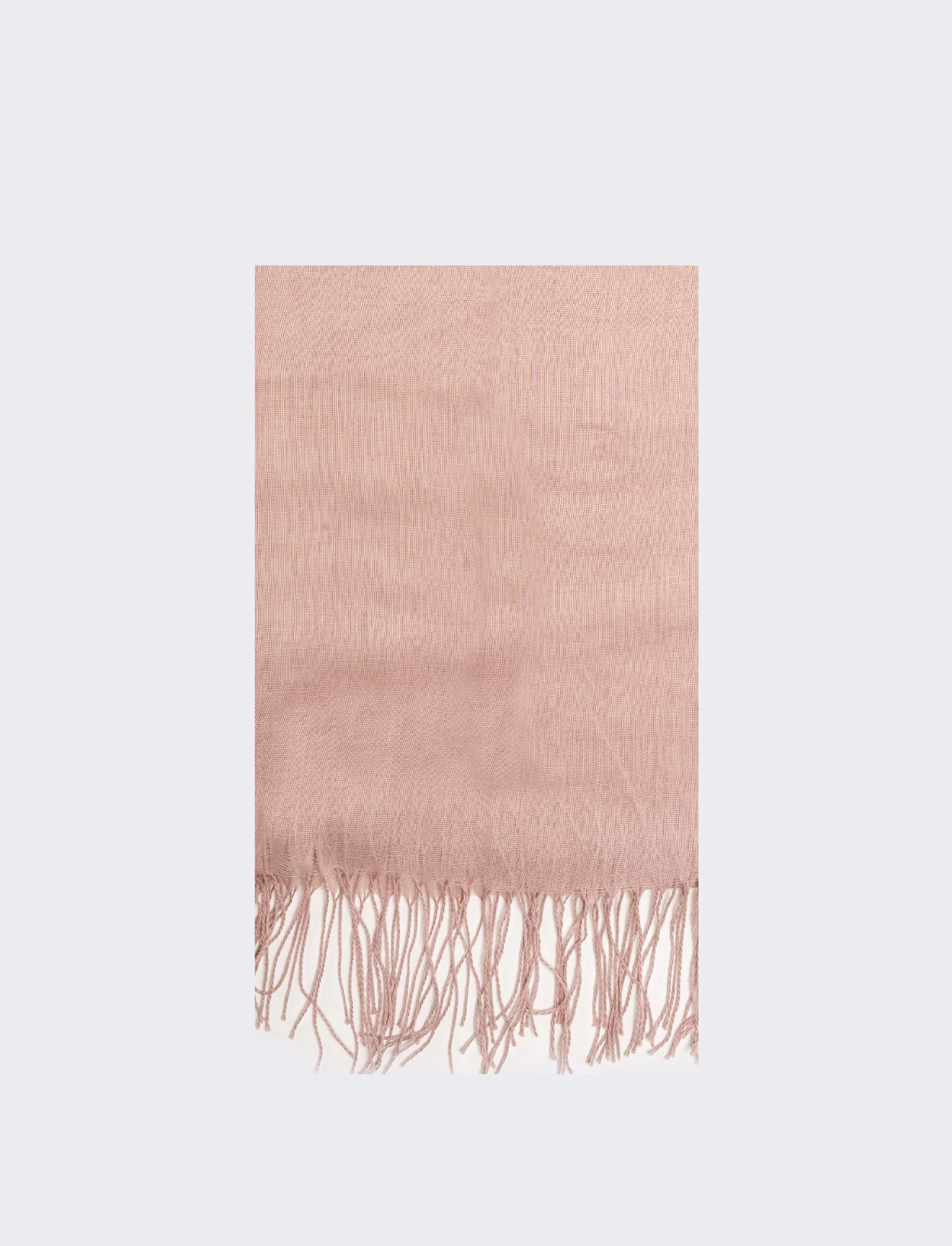 Foulard con frange unito 70 x 170 cm - Rosa - Image 2