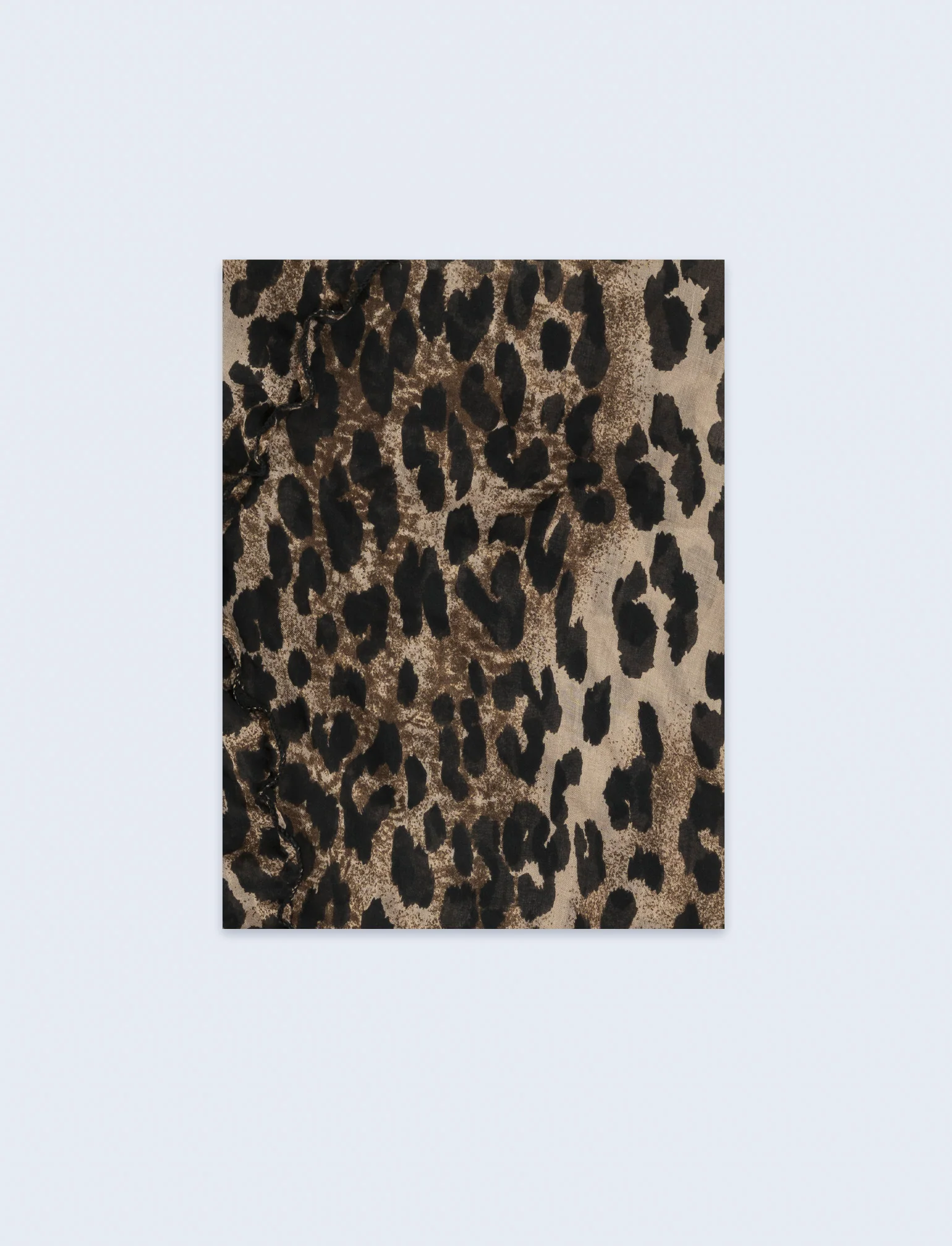Foulard con rouche leopardato - Marrone - Image 2