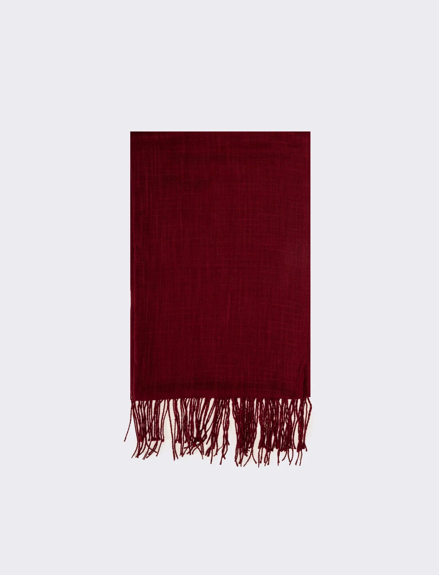 Foulard donna basic con frange - Bordeaux - Image 2