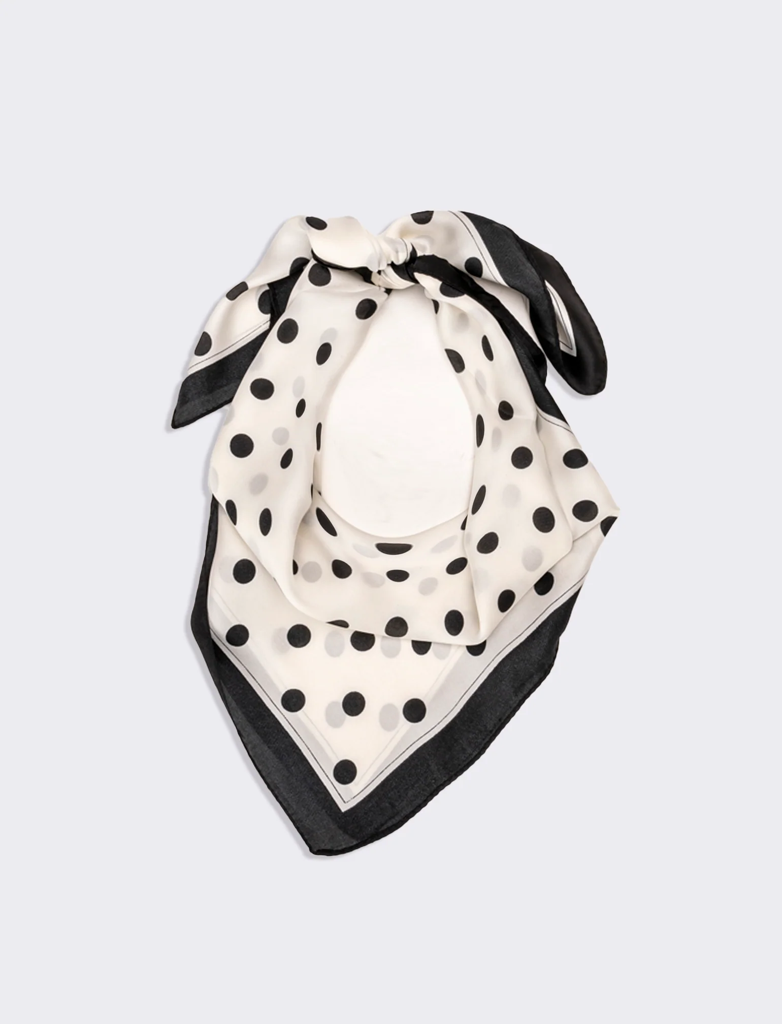 Foulard donna stampe pois 70x70 - Bianco