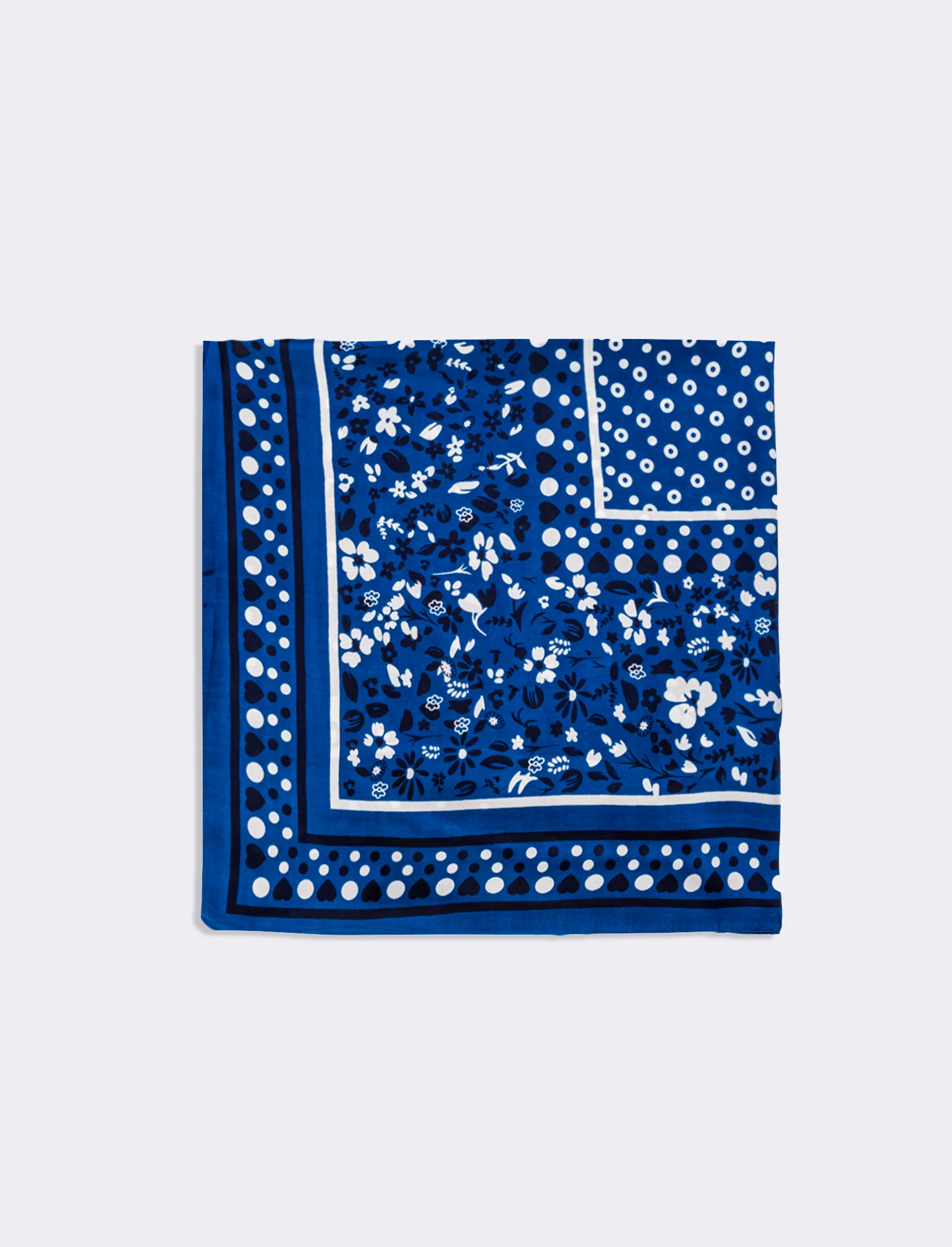 Foulard donna stampe pois 70x70 - Blu - Image 2