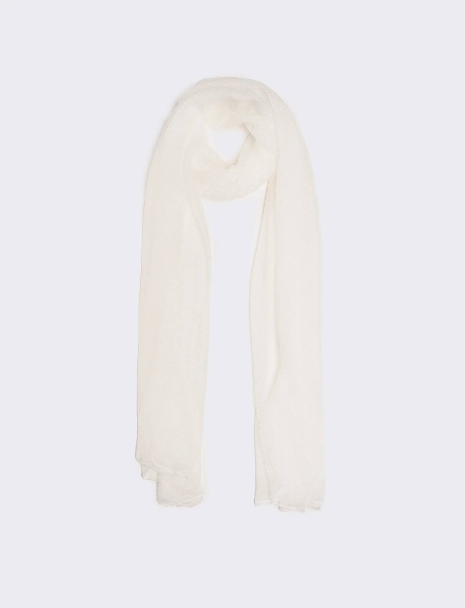 Foulard donna stola plisse effetto metalizzato 70 x 180 cm - Bianco