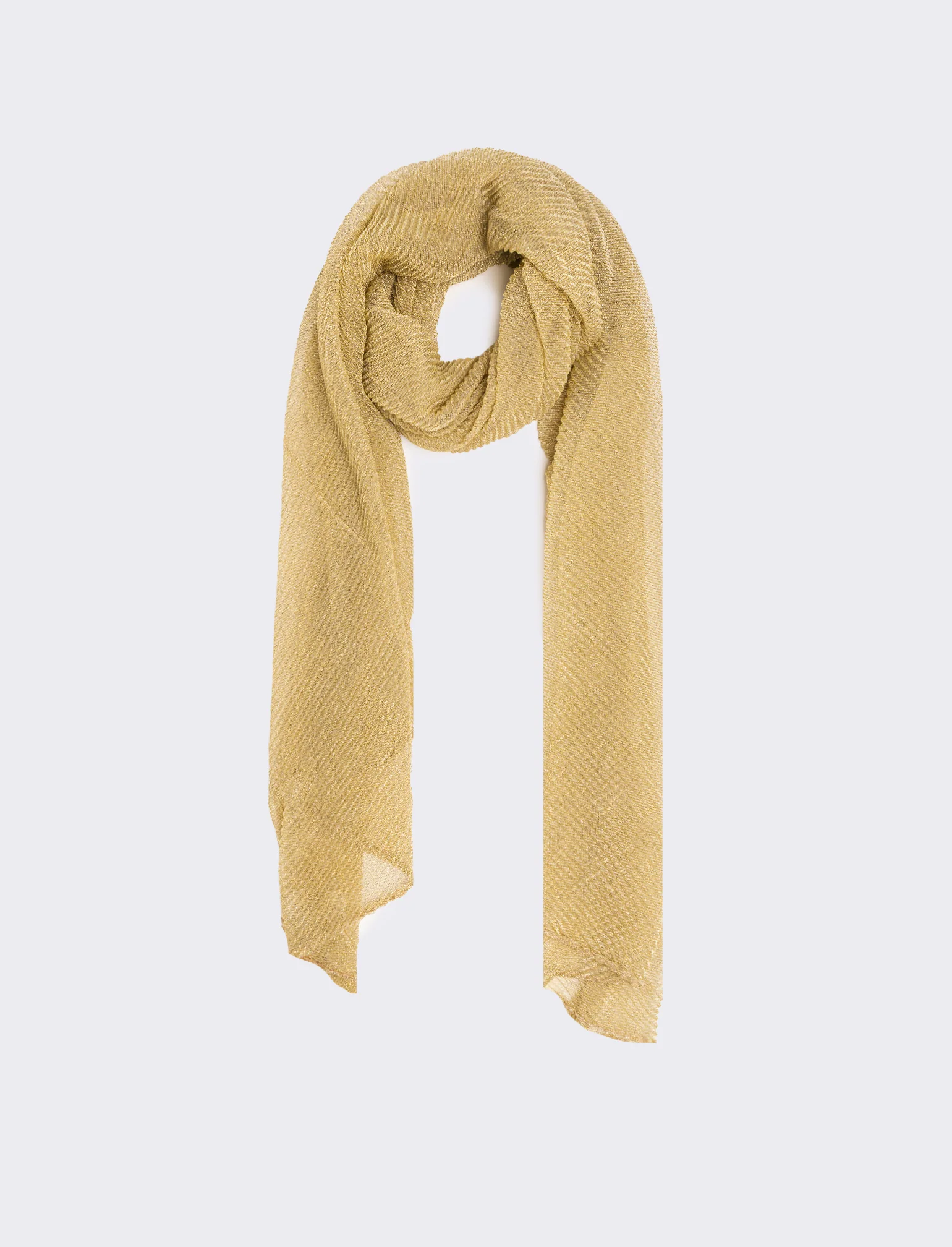 Foulard donna stola plisse effetto metalizzato 70 x 180 cm - Oro