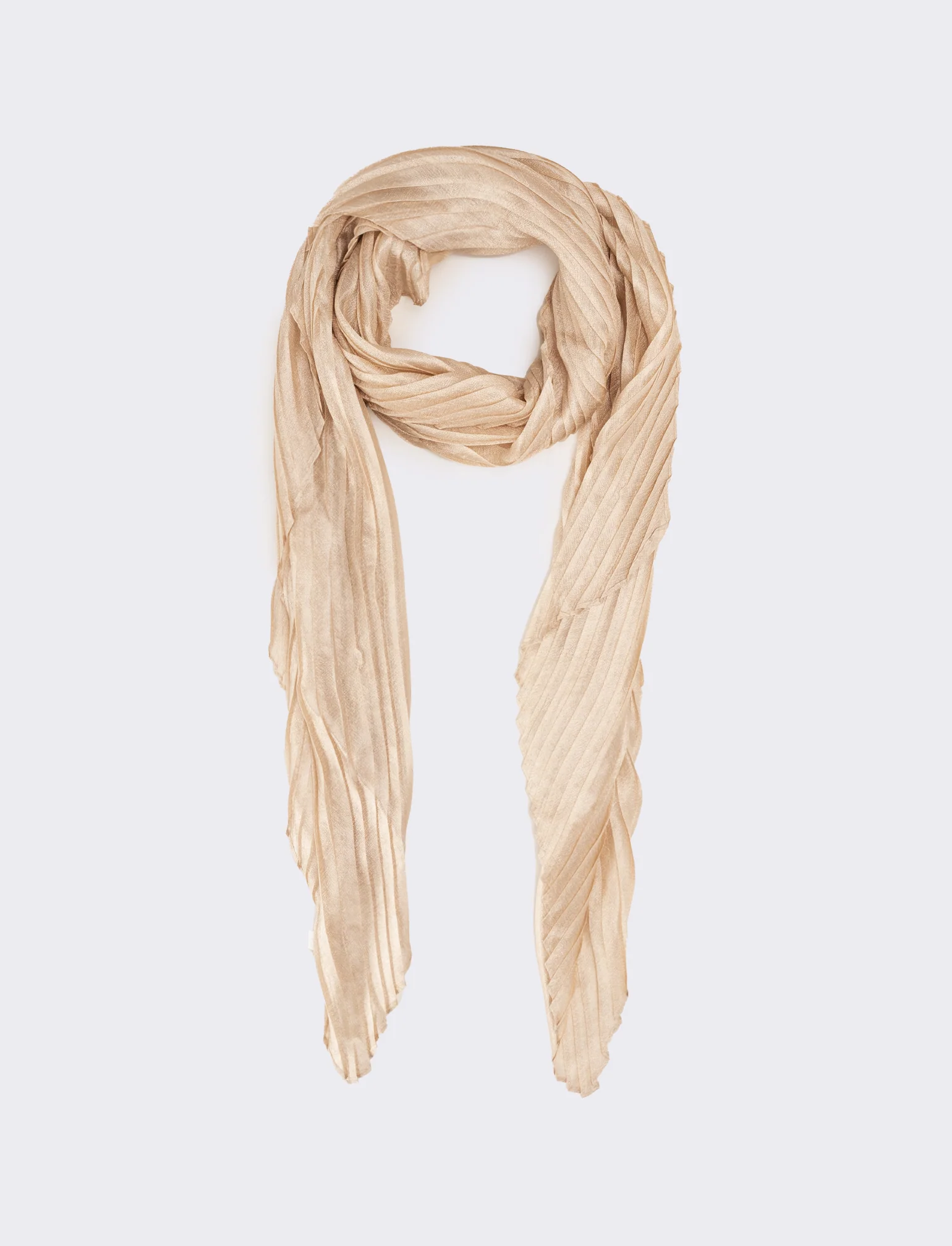 Foulard plissettato largo donna - Bianco sporco