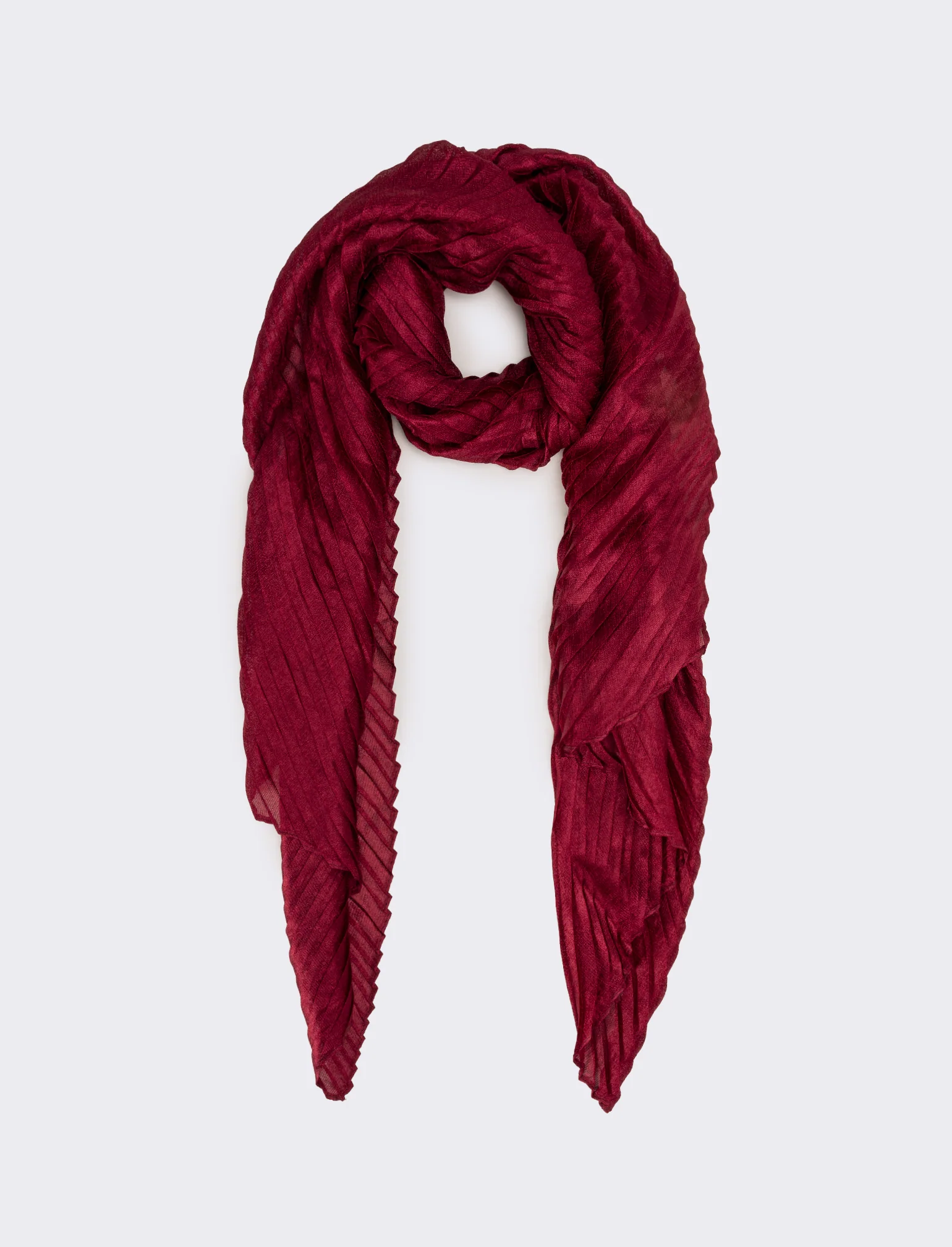Foulard plissettato largo donna - Bordeaux