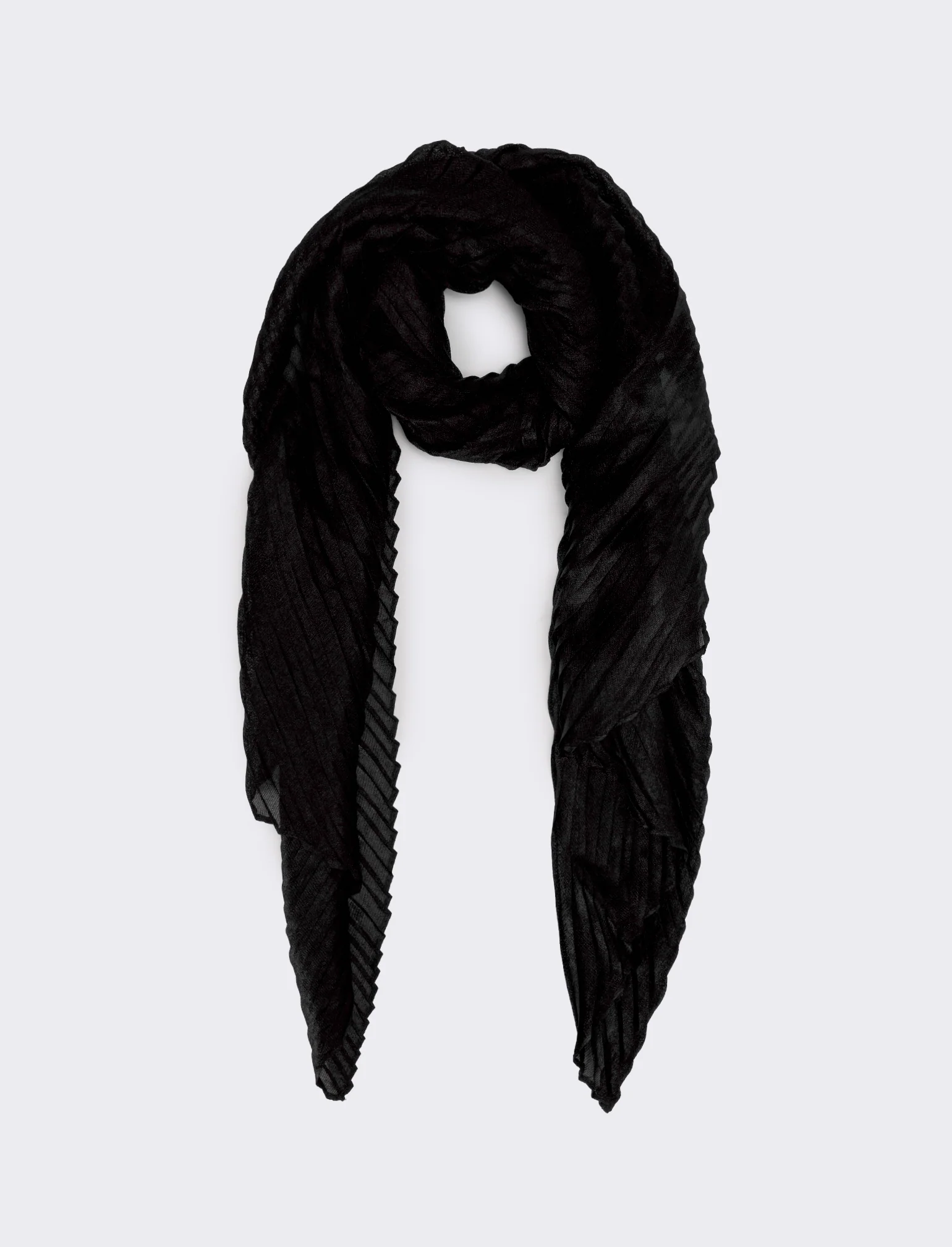 Foulard plissettato largo donna - Nero