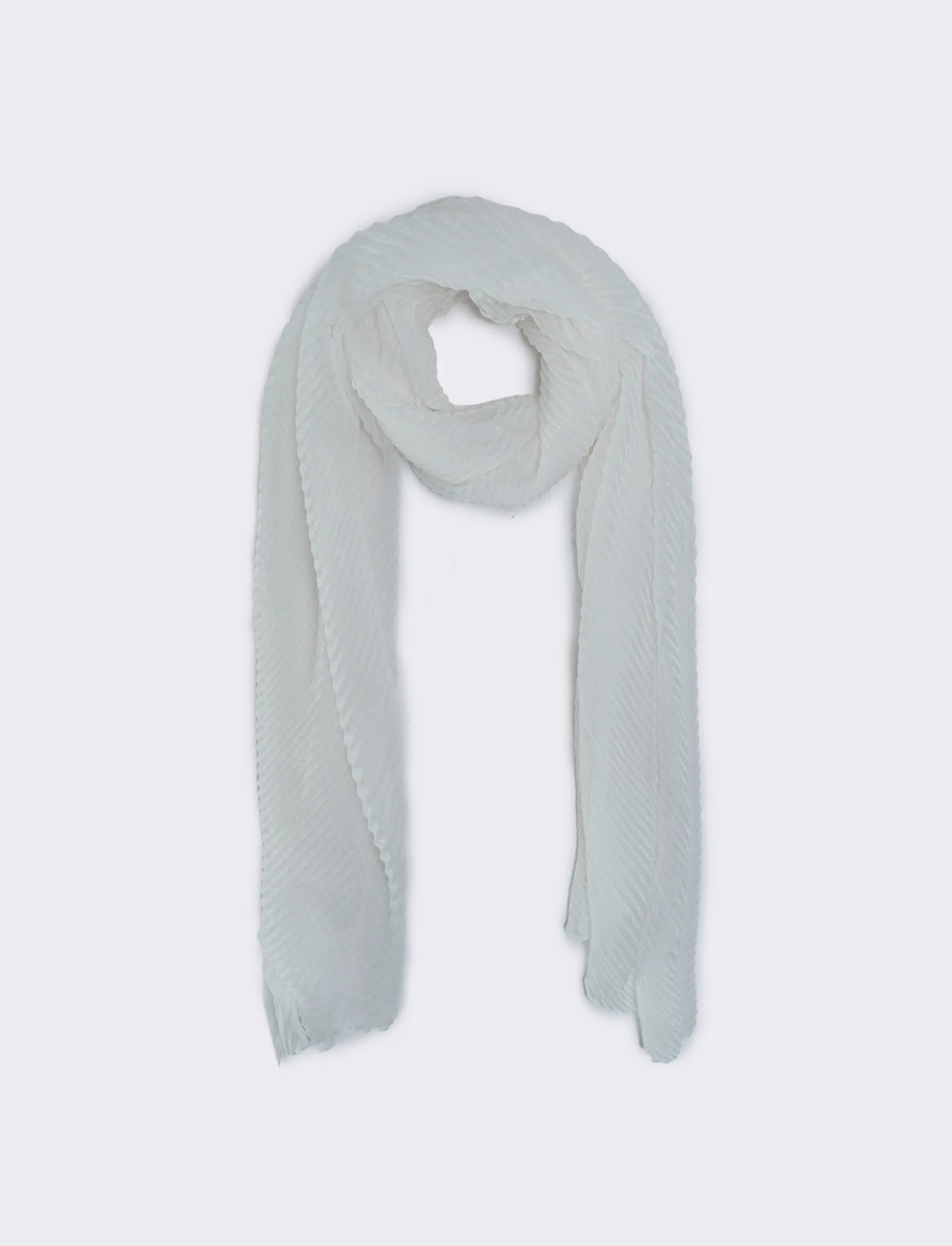 Foulard plissettato metallizzato - Bianco