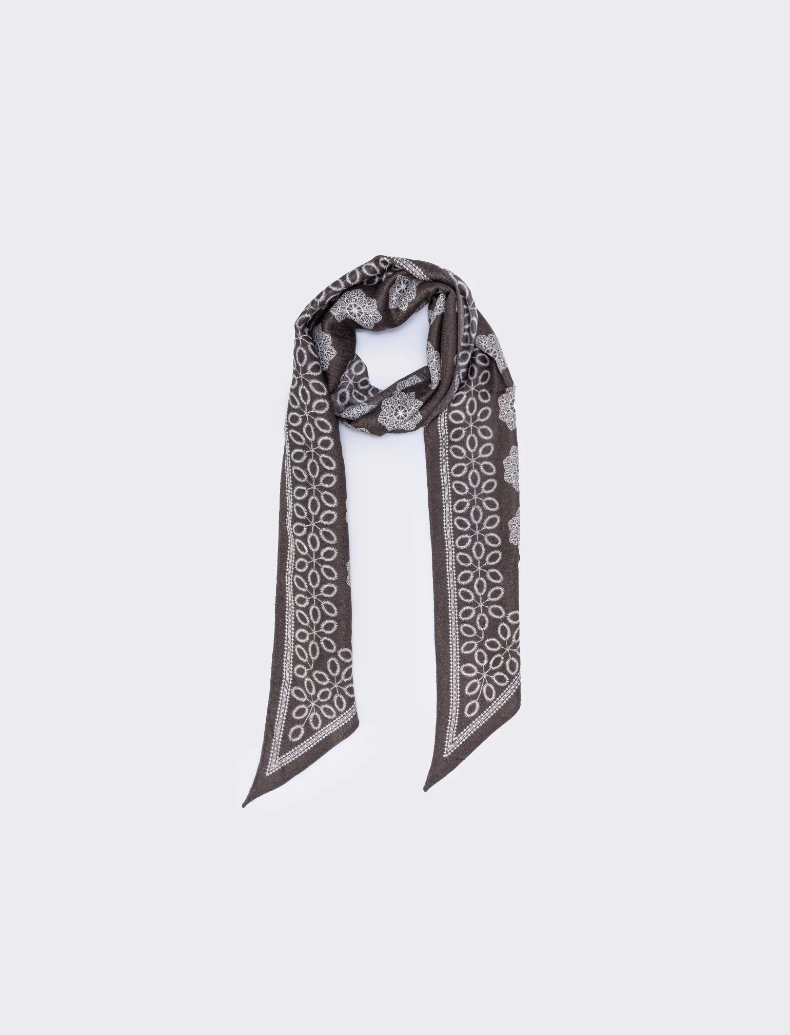 Foulard rettangolare fantasia - Nero
