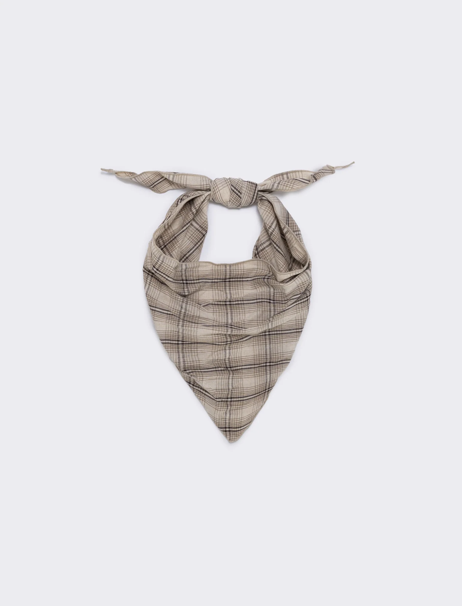 Foulard triangolino righe e quadri eleganti - Beige - Image 3