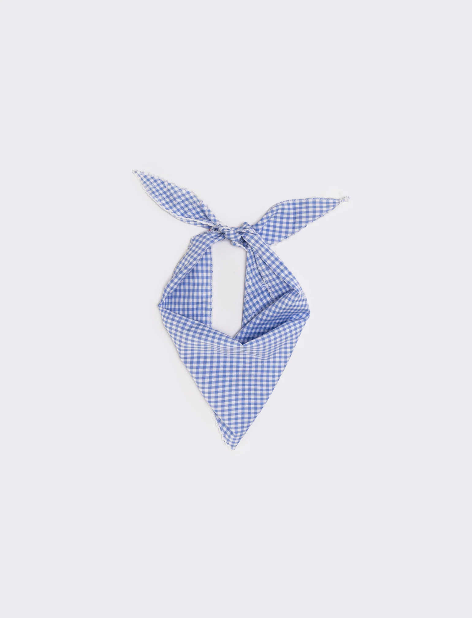 Foulard triangolino vichy elegante e chic - Celeste