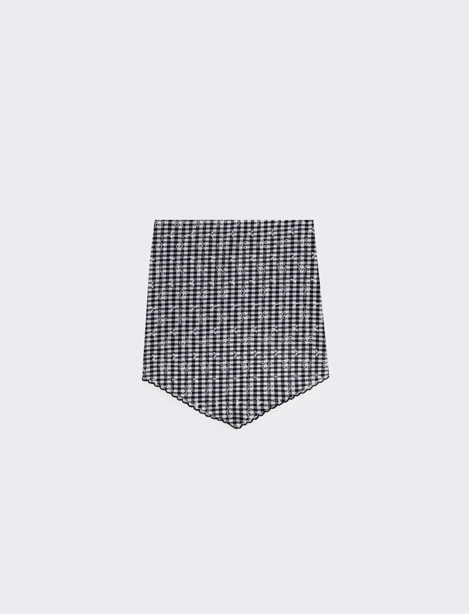 Foulard triangolino vichy elegante e chic - Nero - Image 2