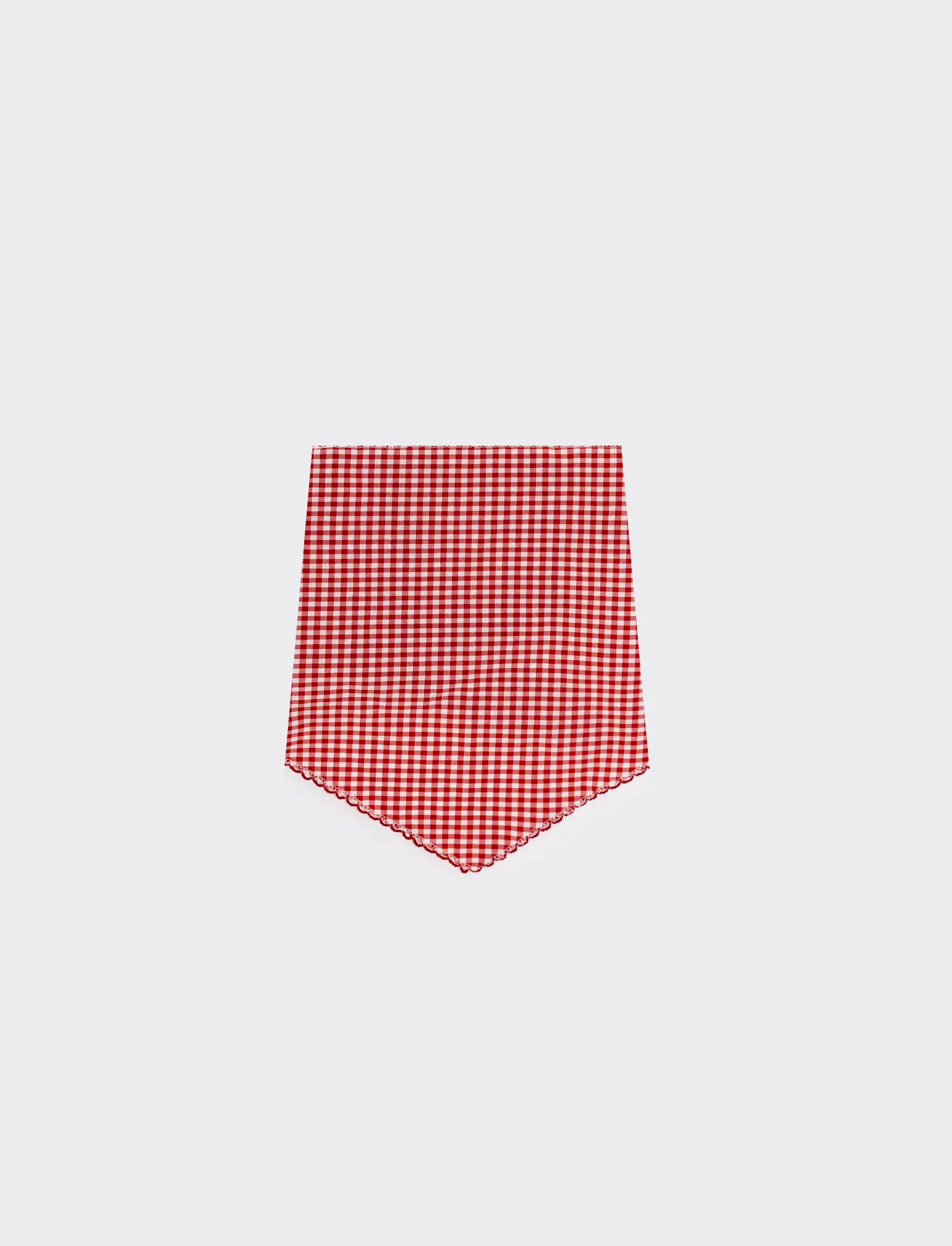 Foulard triangolino vichy elegante e chic - Rosso - Image 2
