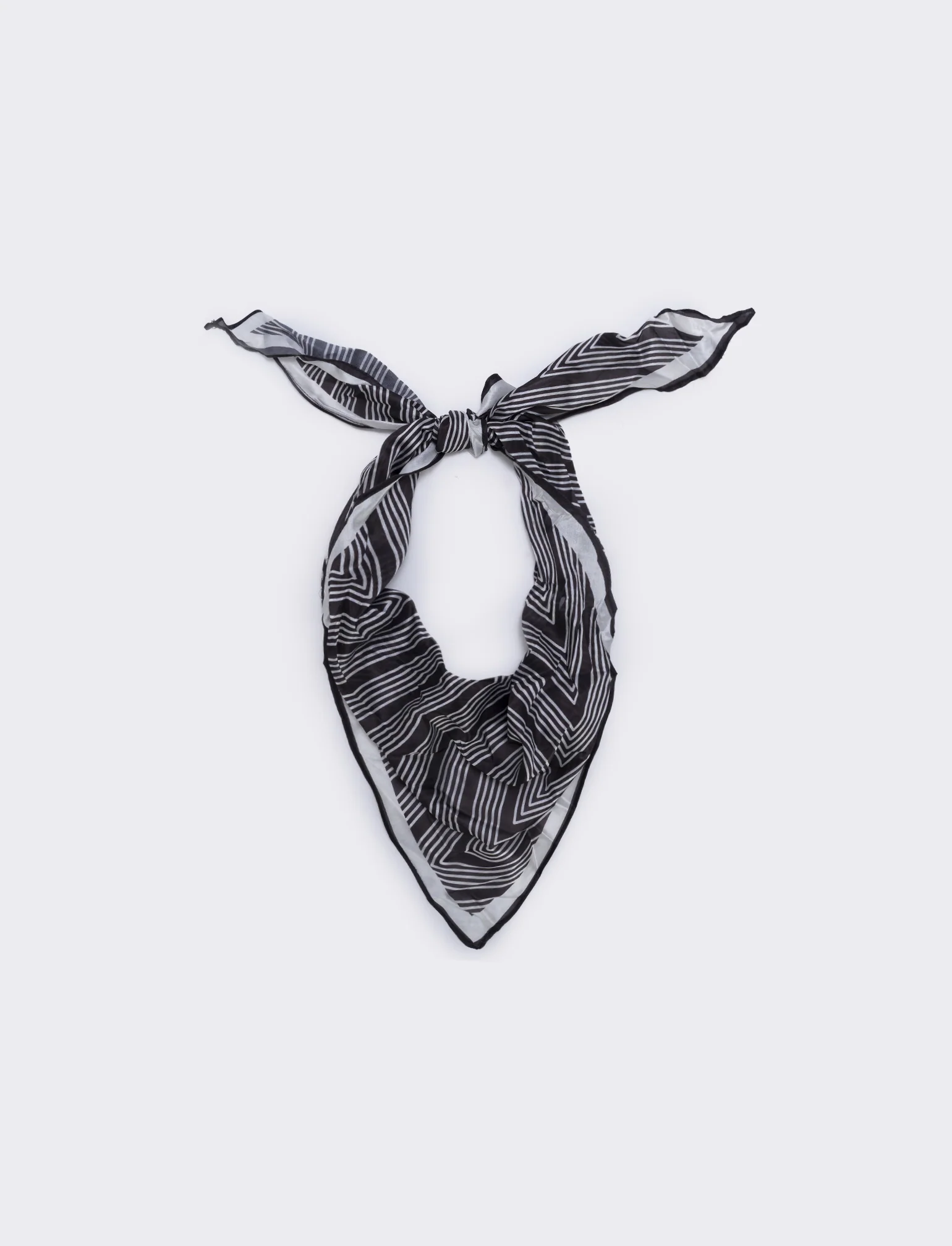 Foulard triangolo in satin - Nero