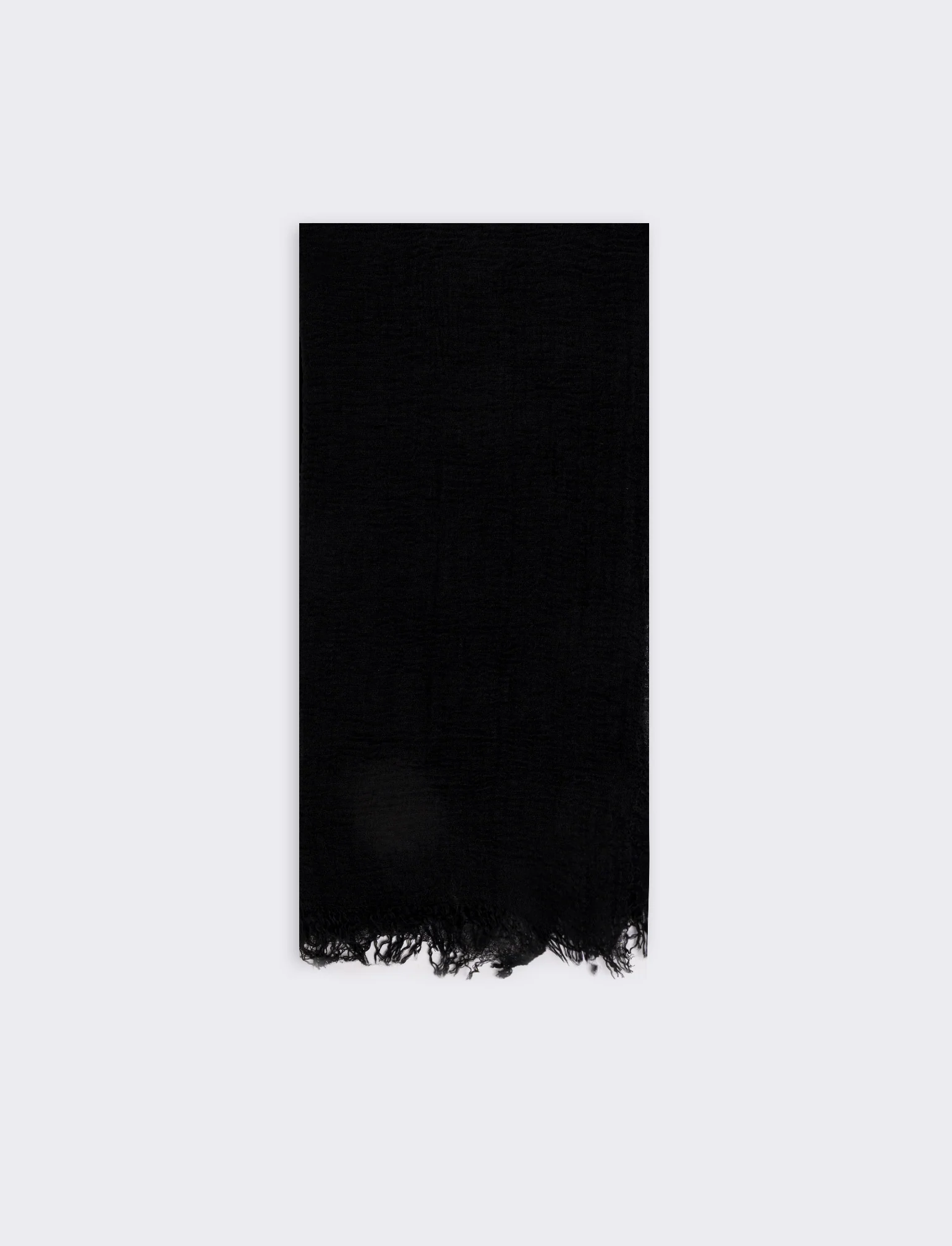 Foulard unito con frange eleganti - Nero - Image 2