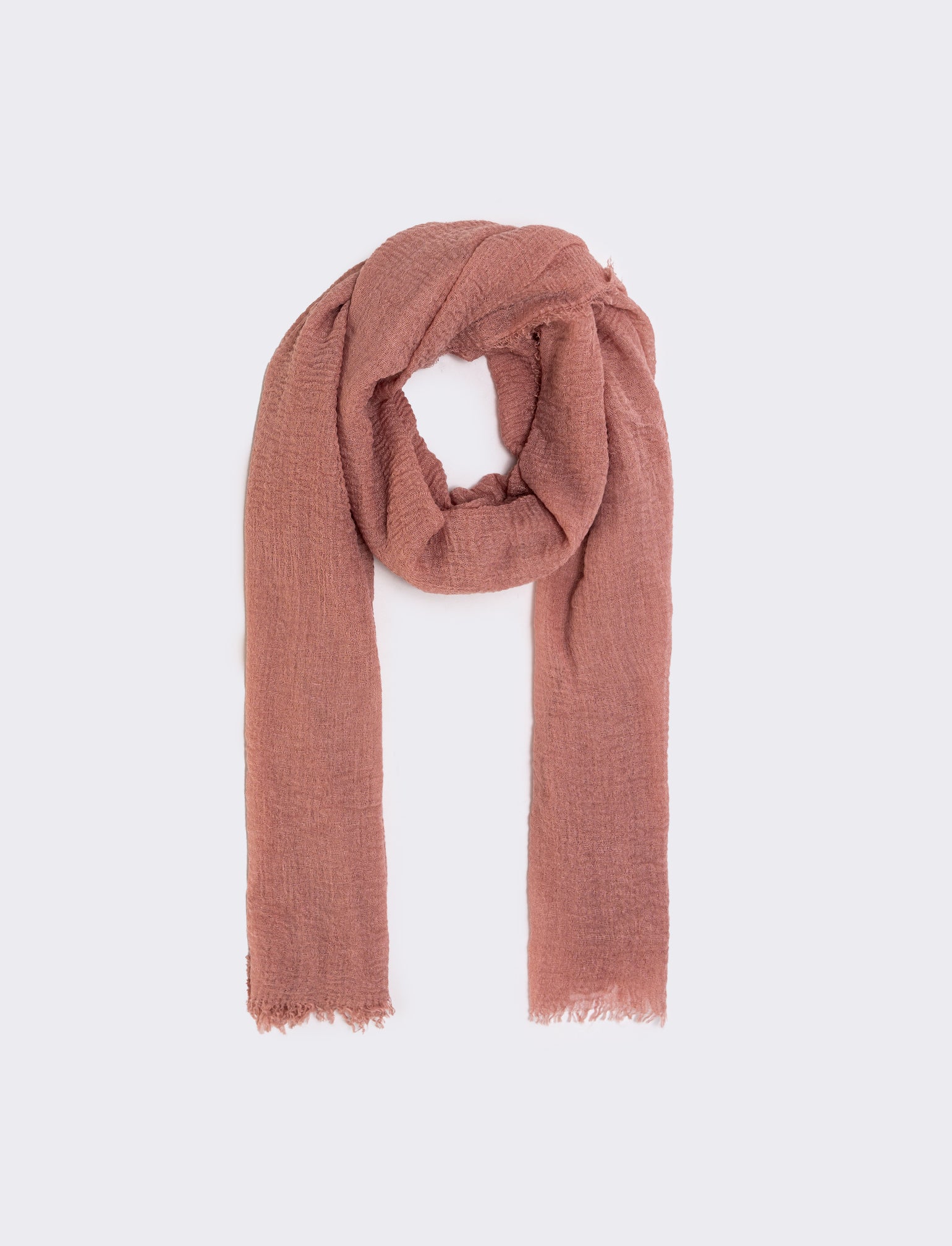 Foulard unito con frange eleganti - Rosa antico