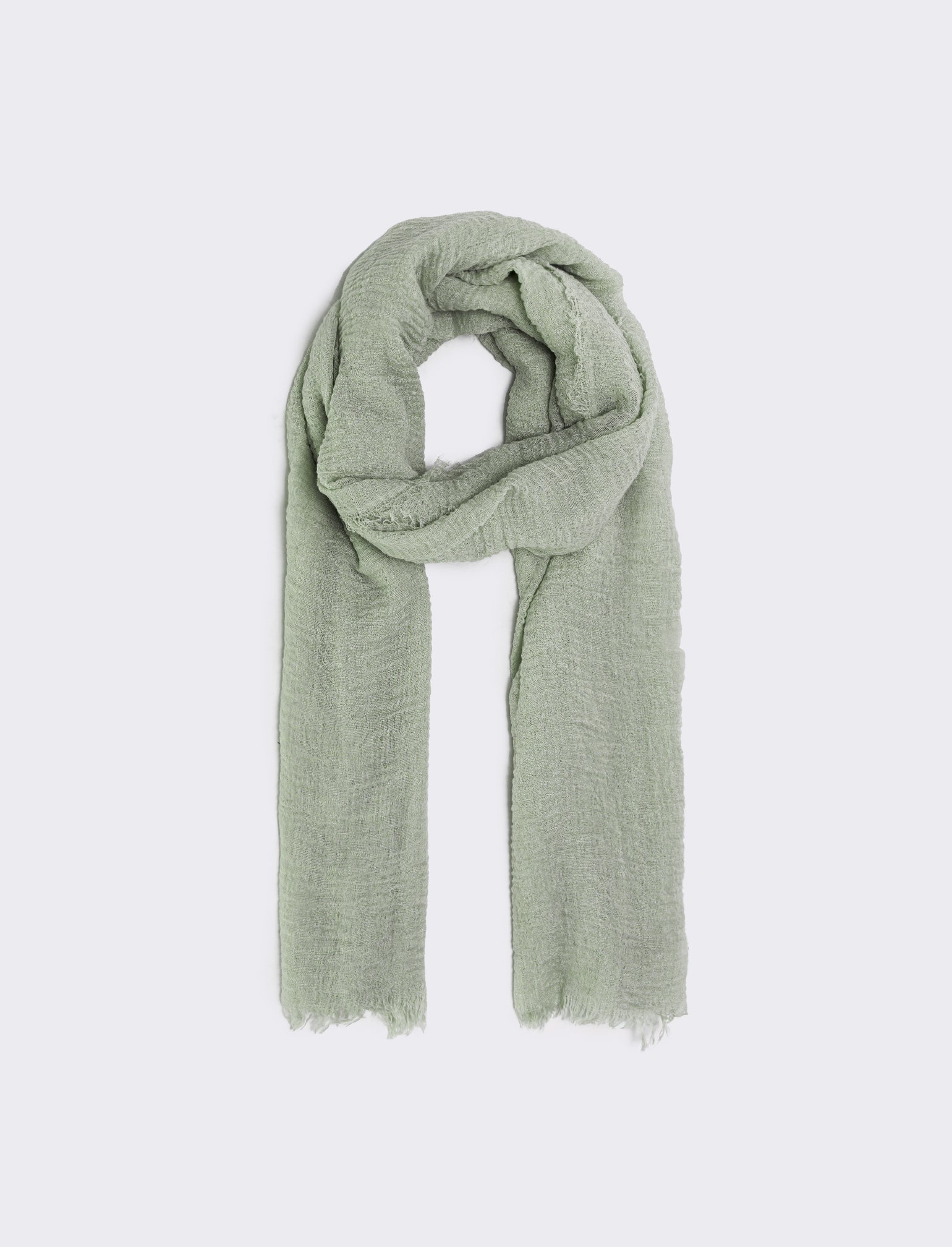 Foulard unito con frange eleganti - Verde