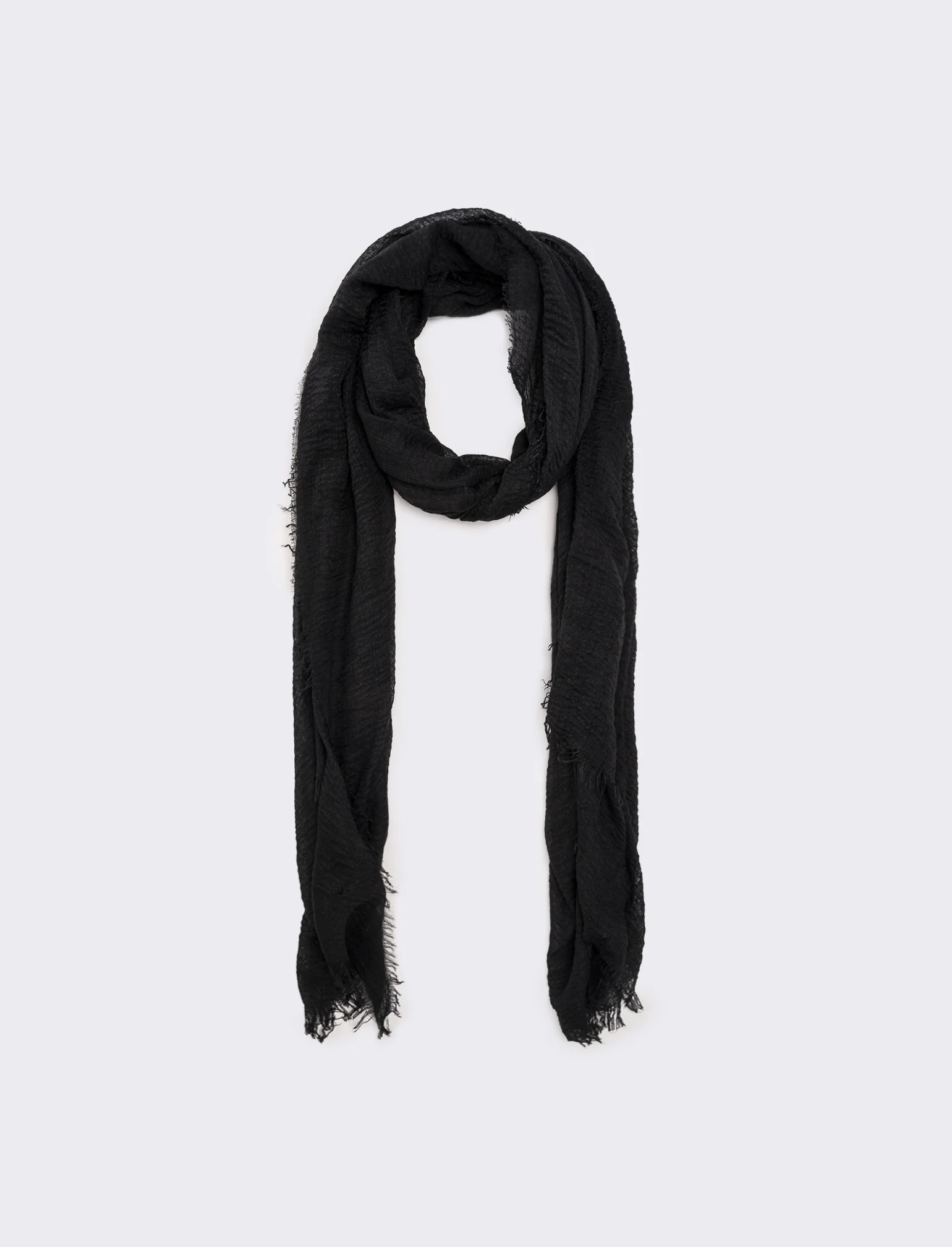Foulard unito uomo garzato - Nero