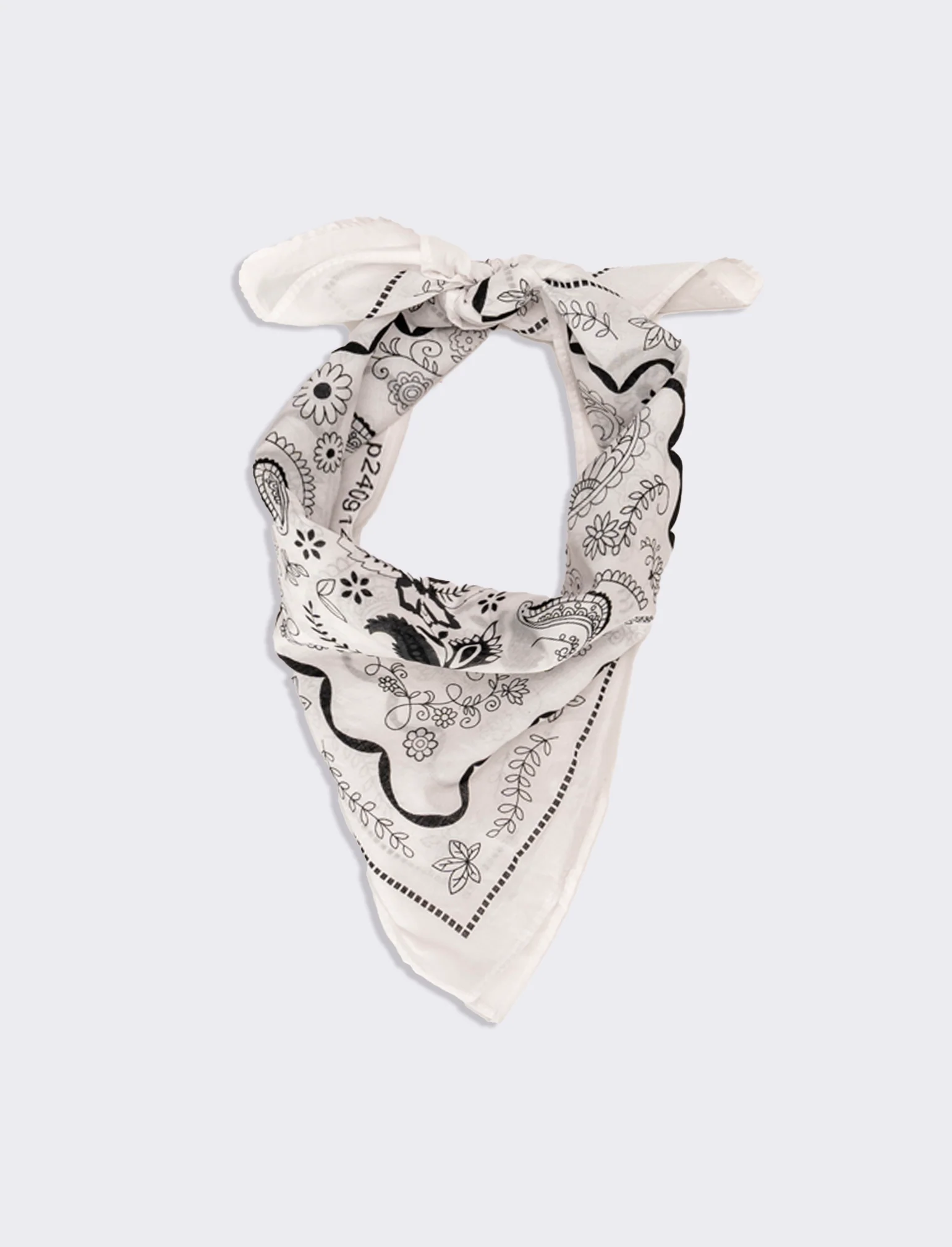 Foulard uomo 50x50cm 100% cotone bandana - Bianco sporco - Image 2