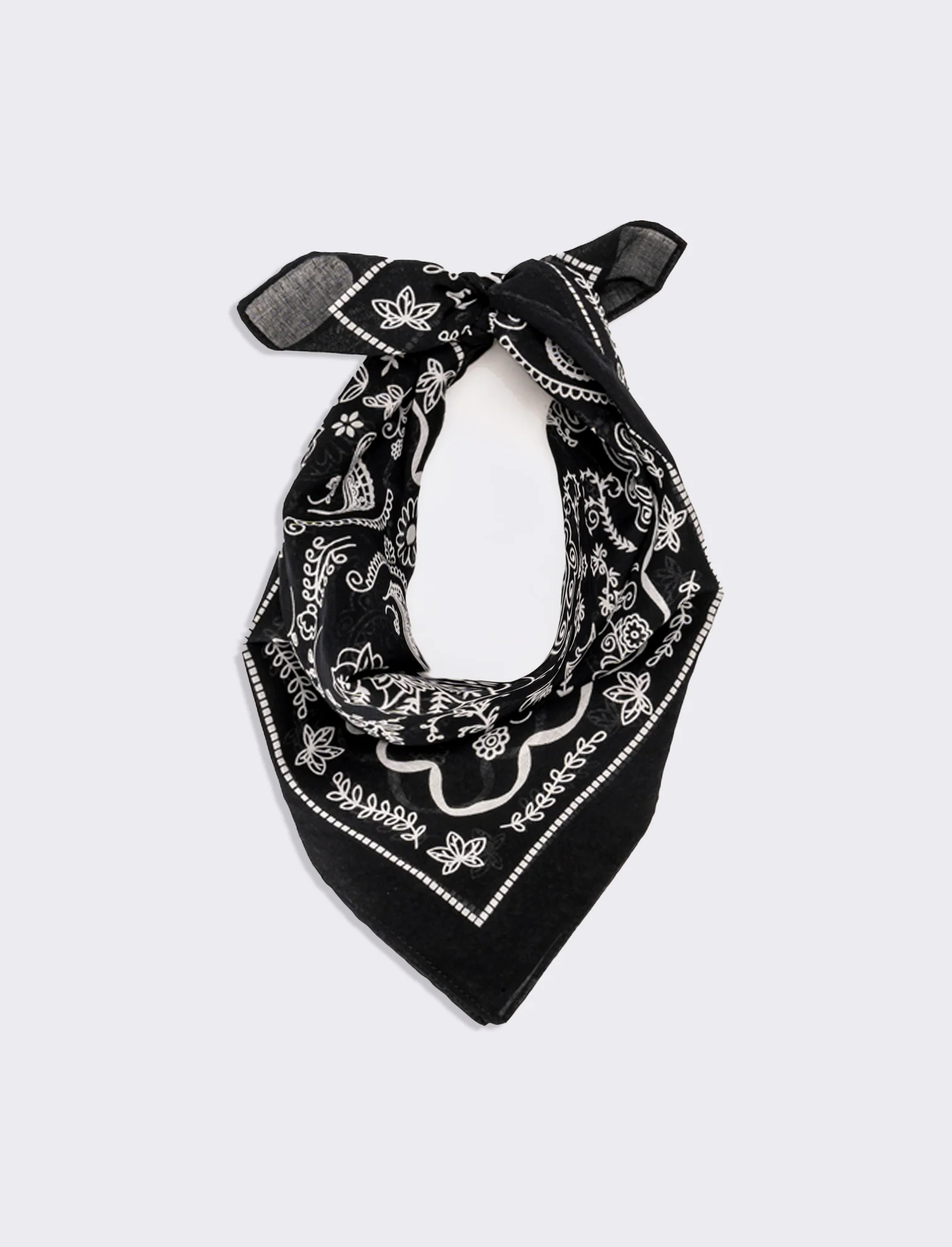 Foulard uomo 50x50cm 100% cotone bandana - Nero